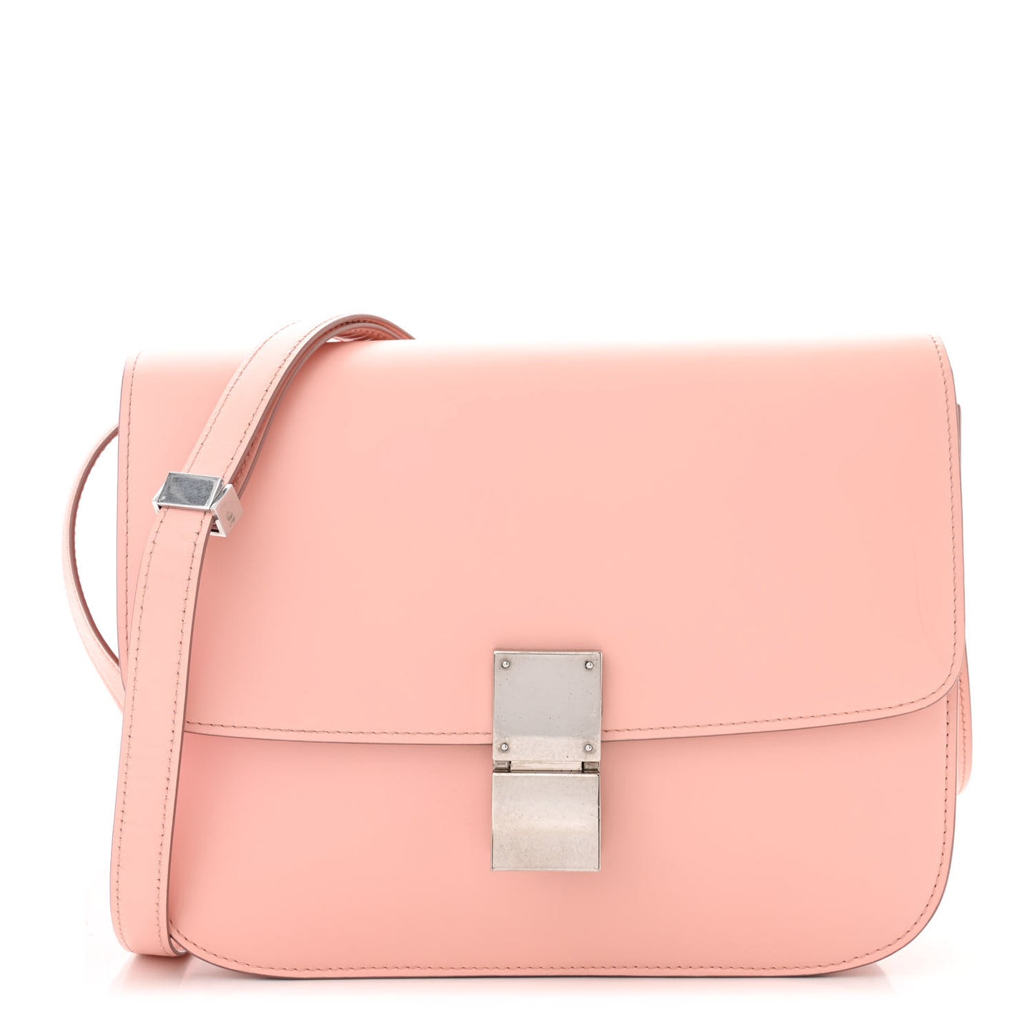 Smooth Calfskin Medium Classic Box Flap Bag Pink
