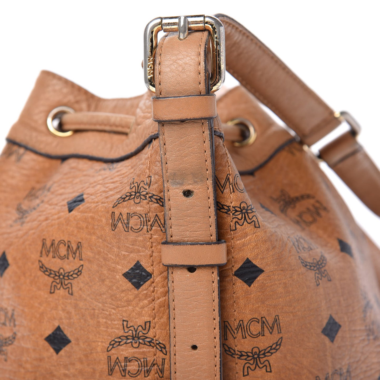 Visetos Essential Drawstring Bucket Bag Cognac