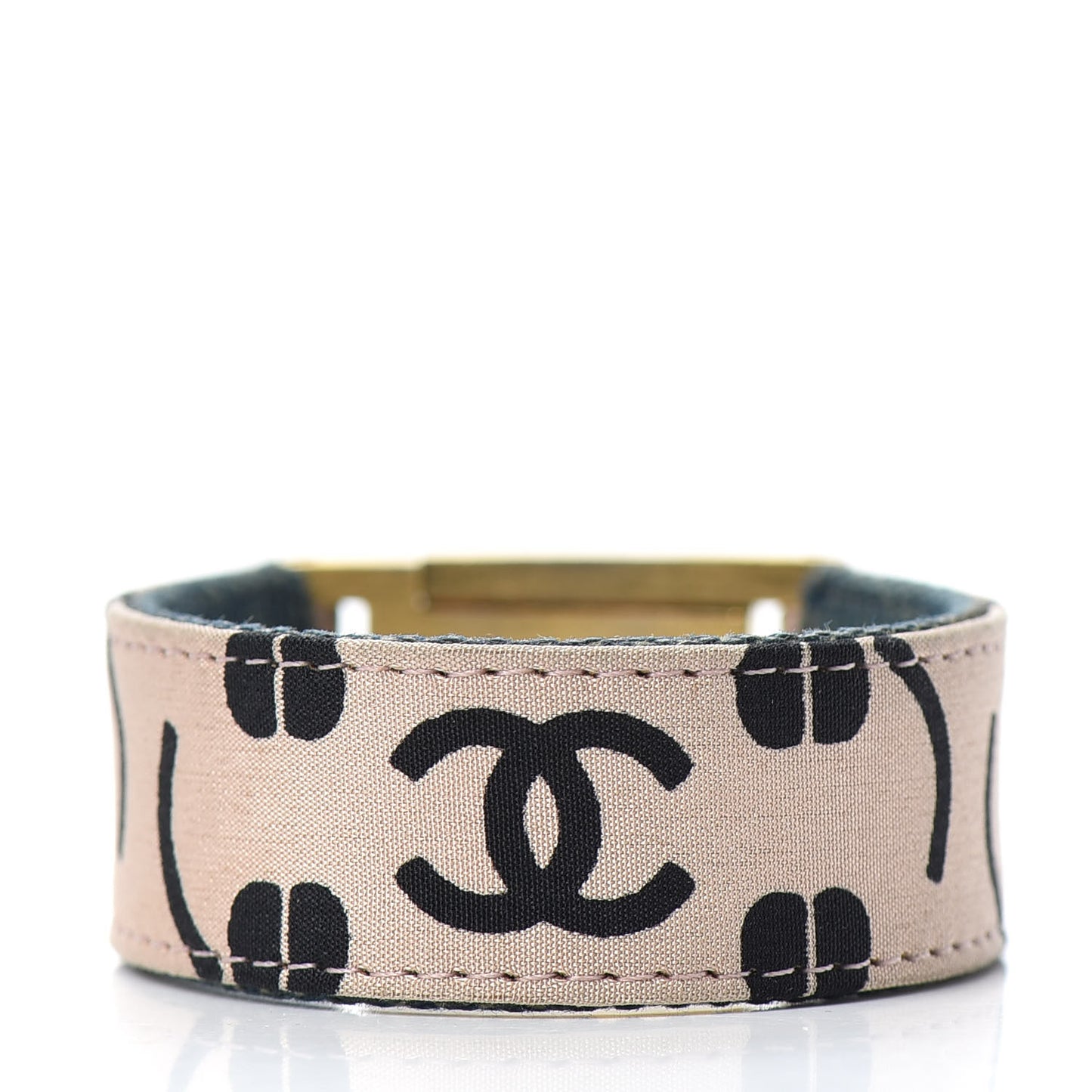 Denim Canvas CC Bracelet Beige Black