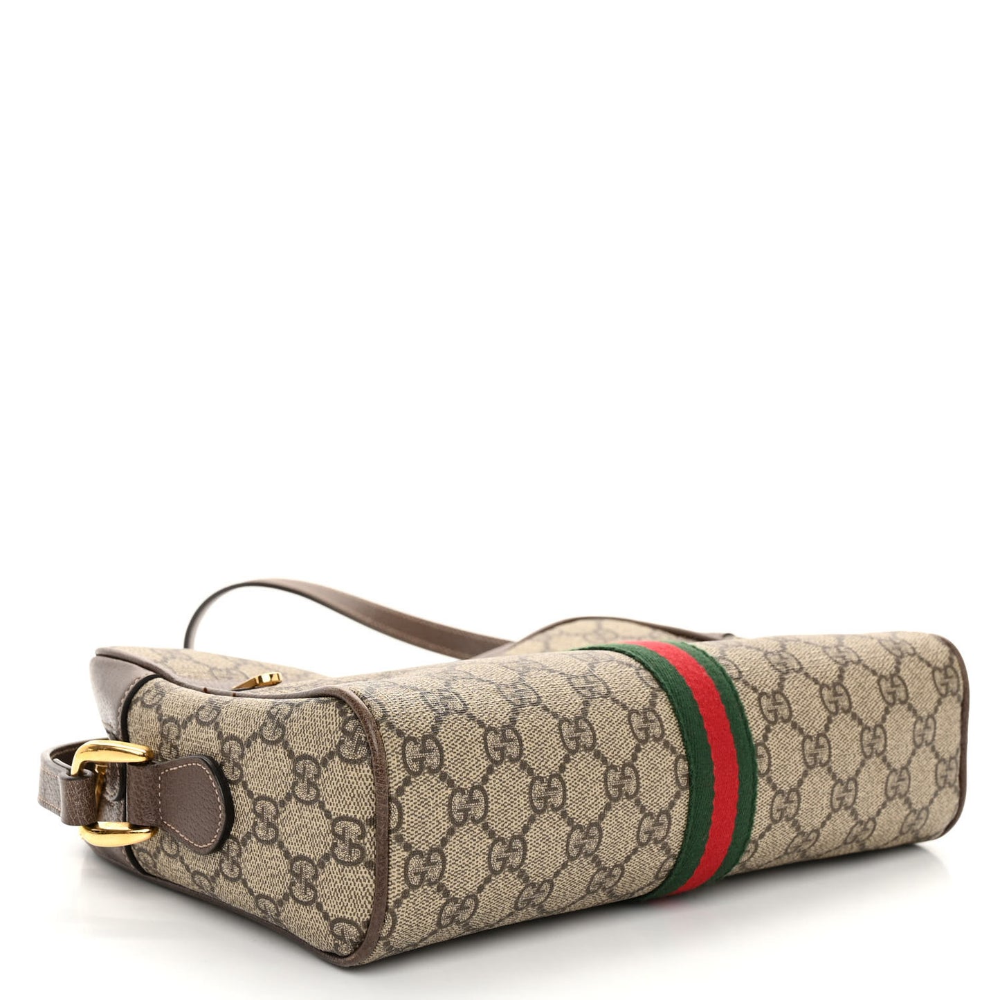 GG Supreme Monogram Web Small Ophidia Shoulder Bag Brown