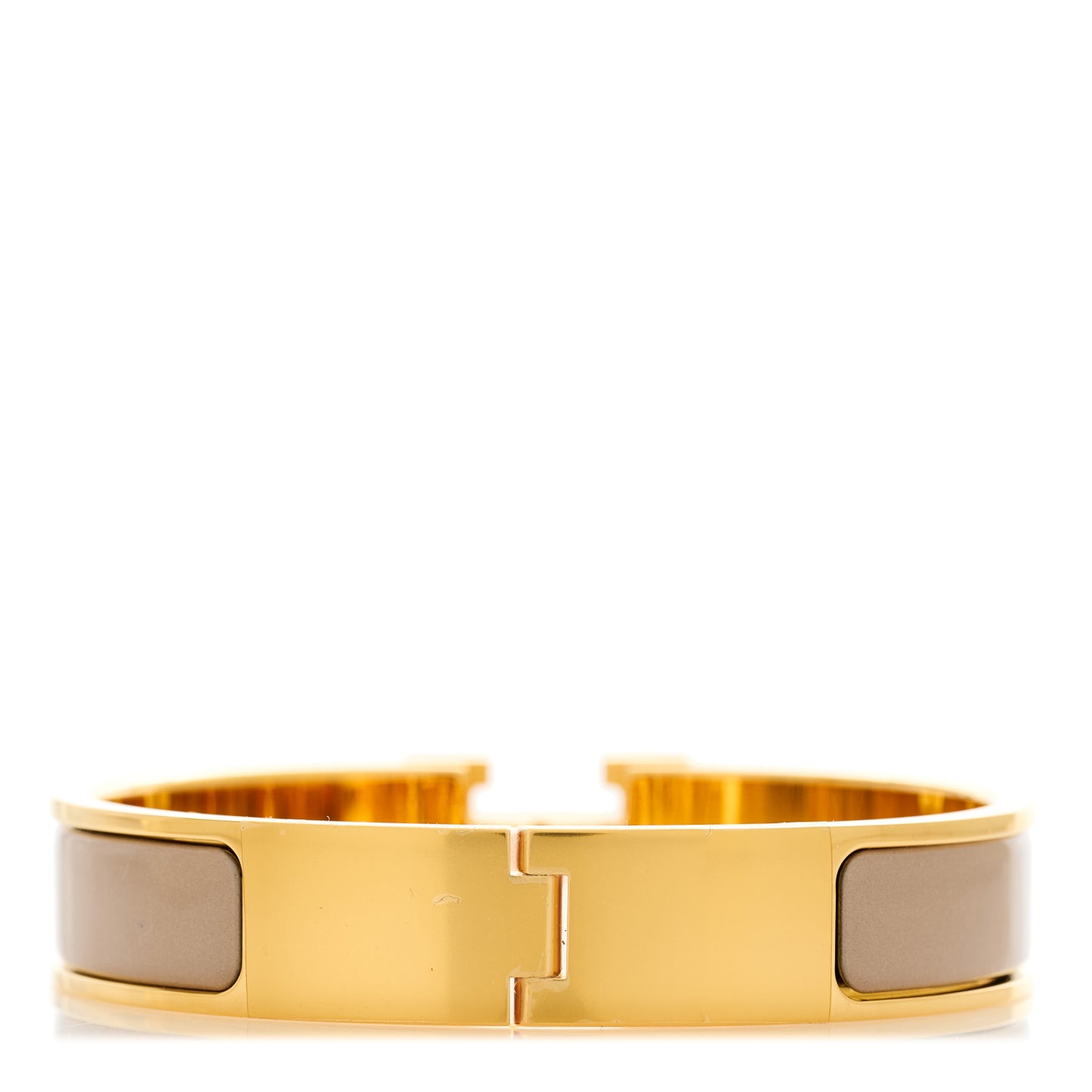 Enamel Narrow Clic Clac H Bracelet PM Marron Glace