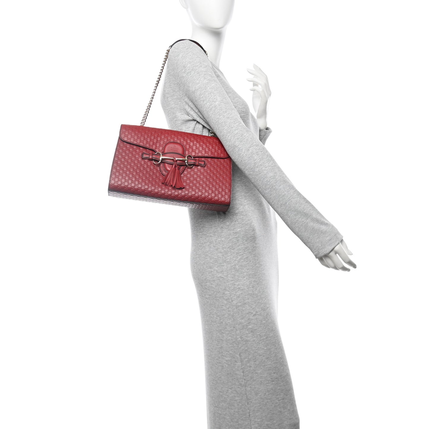 Microguccissima Medium Emily Chain Shoulder Bag Red