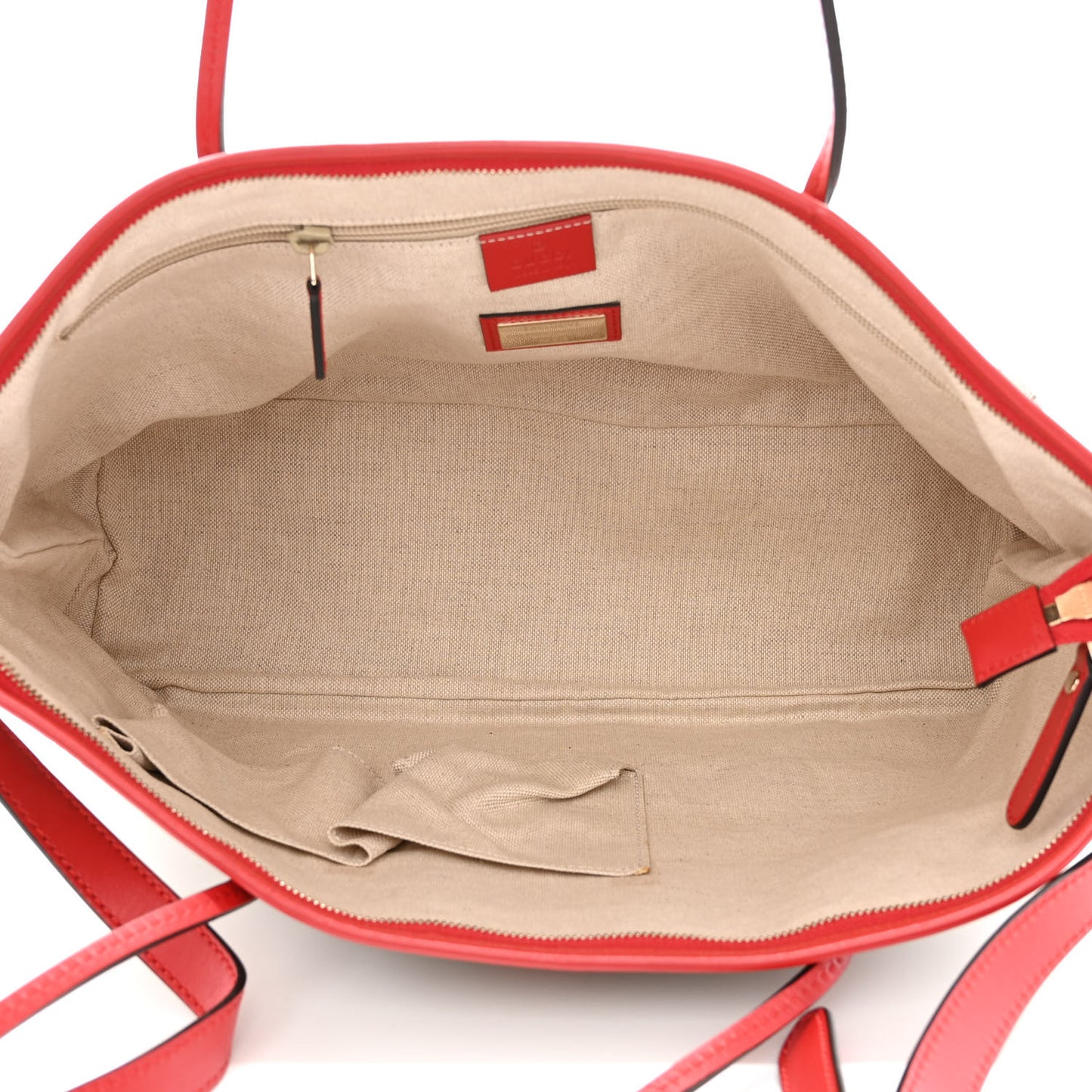 GG Supreme Monogram Medium Zippered Tote Red