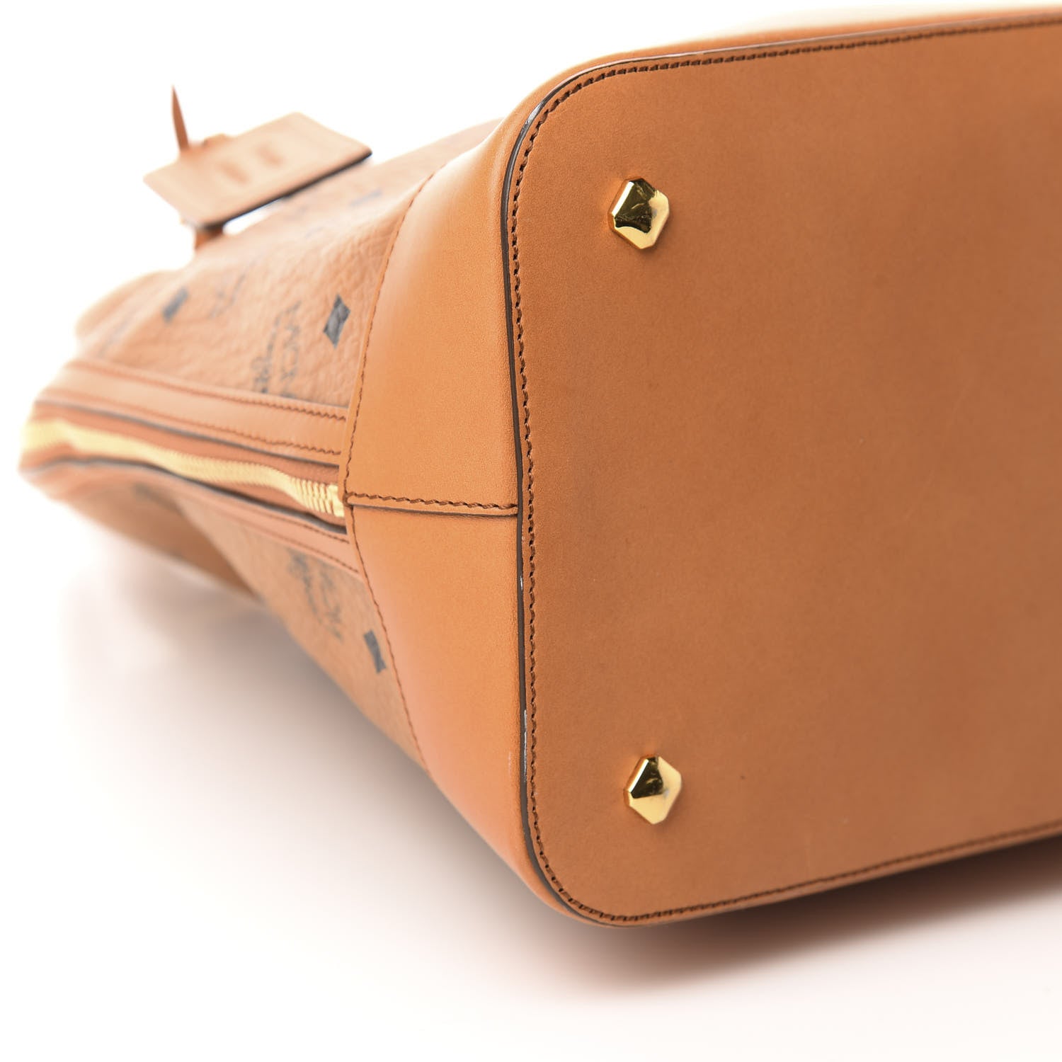 MCM Visetos Large Heritage Bowler Bag Cognac 6 of 10