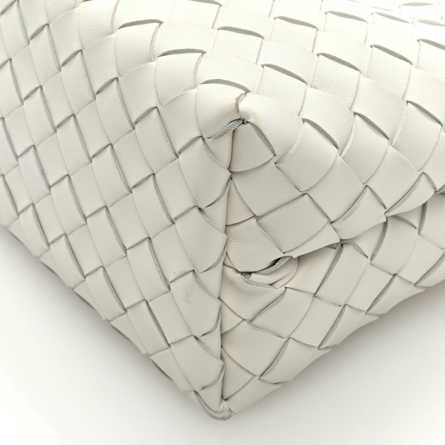 Nappa Intrecciato Small Andiamo Shoulder Bag White