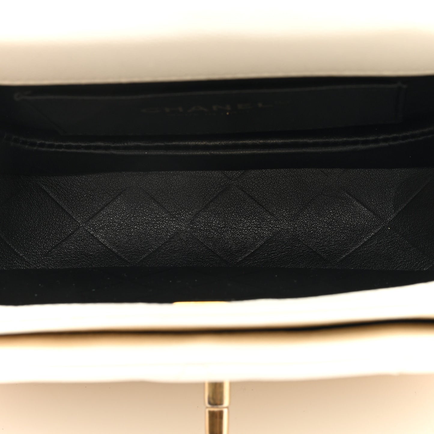 Calfskin Quilted Moon Messenger White