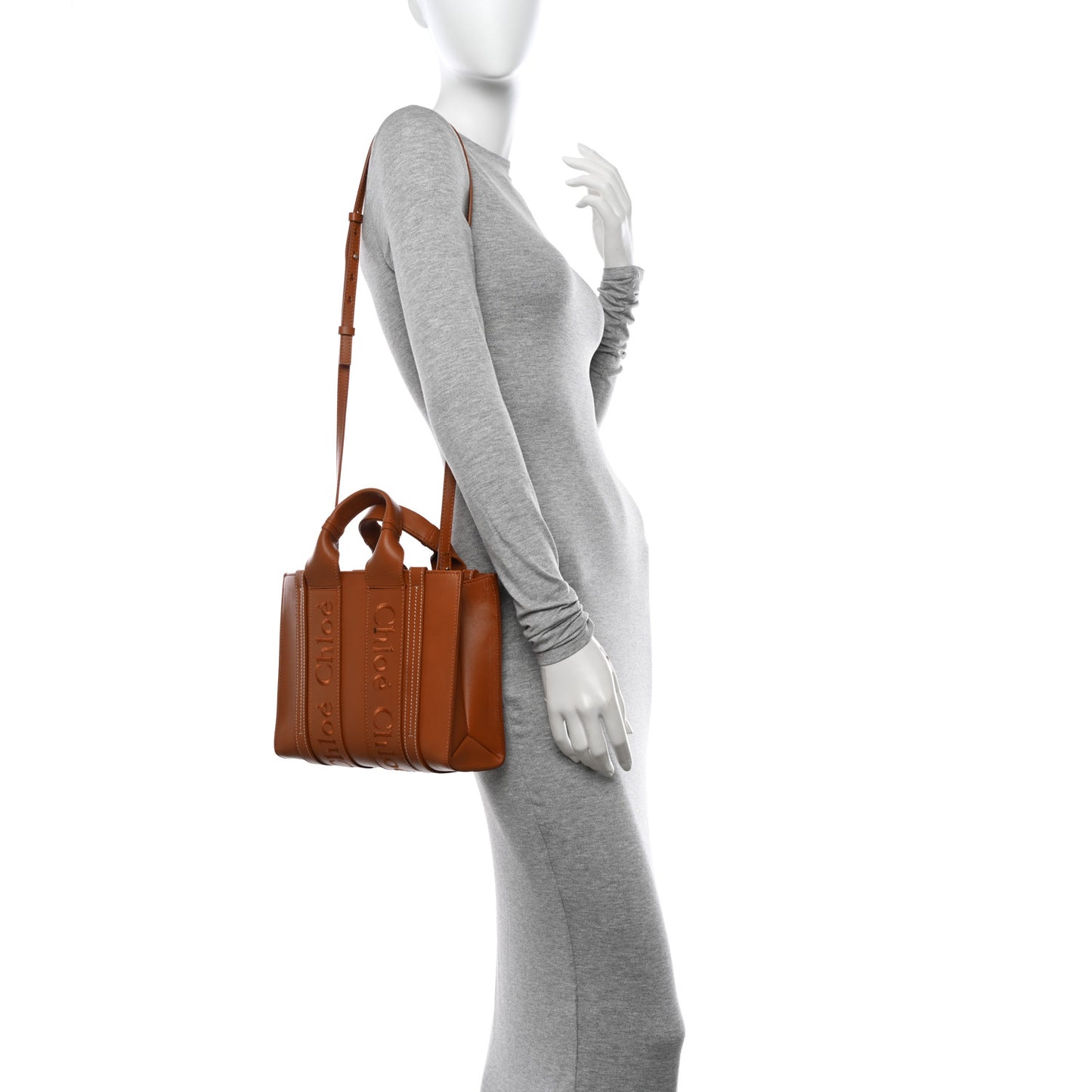 Calfskin Small Woody Tote Caramel