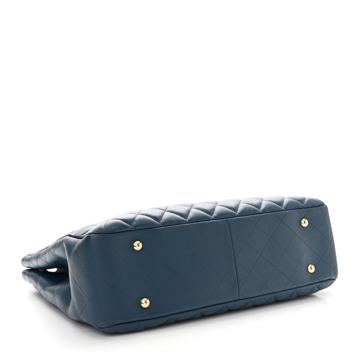 Chanel Lambskin Quilted Large Classic Shopping Tote Blue 4 of 11