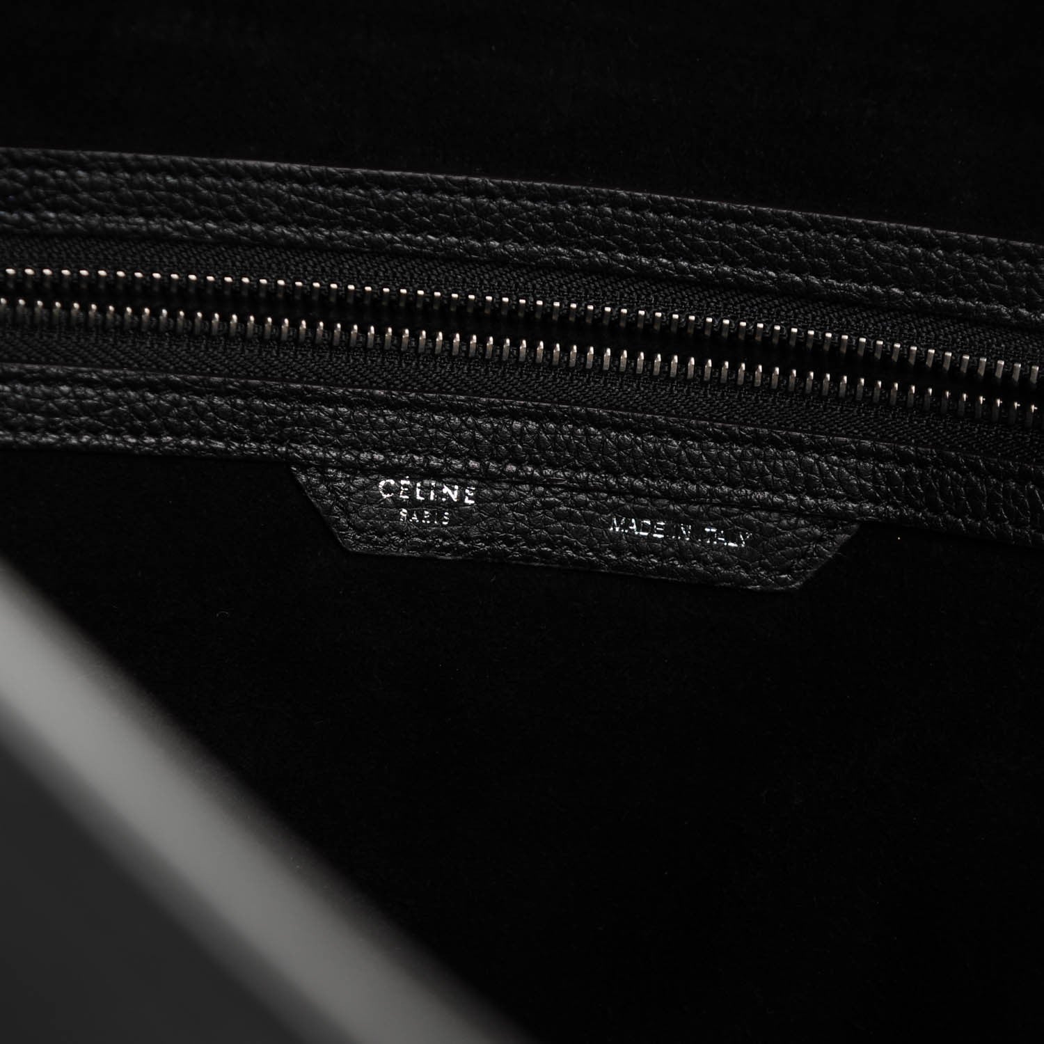 Celine Drummed Calfskin Mini Luggage Black 6 of 7