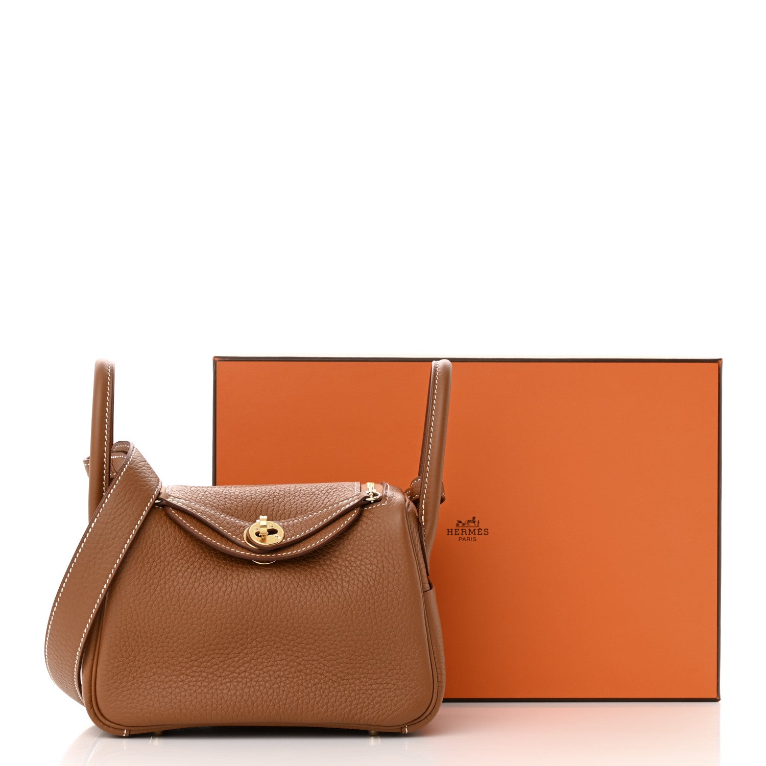 Hermes Taurillon Clemence Mini Lindy 20 Gold 11 of 11