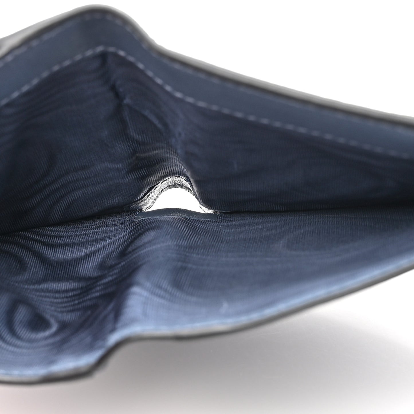 Goatskin Saddle Lotus Wallet Denim Blue
