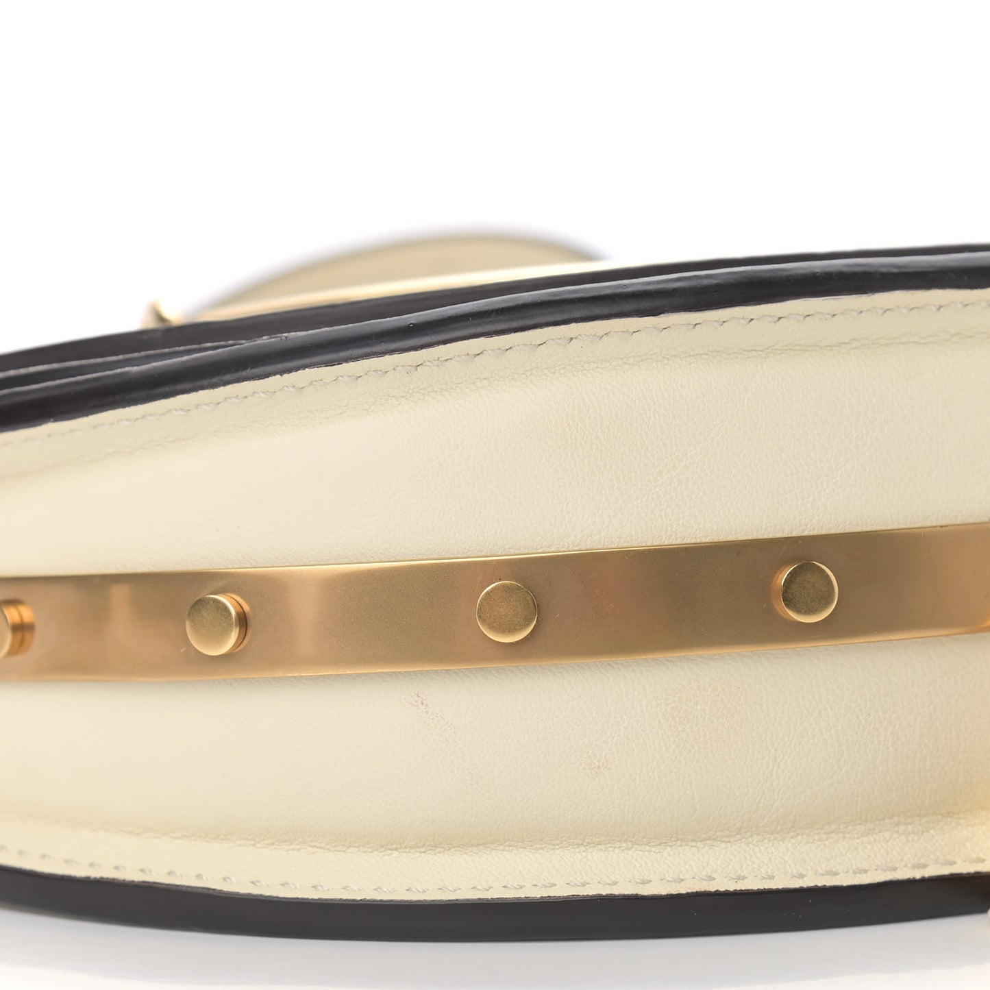 Calfskin Small Nile Bracelet Minaudiere Bag Off White