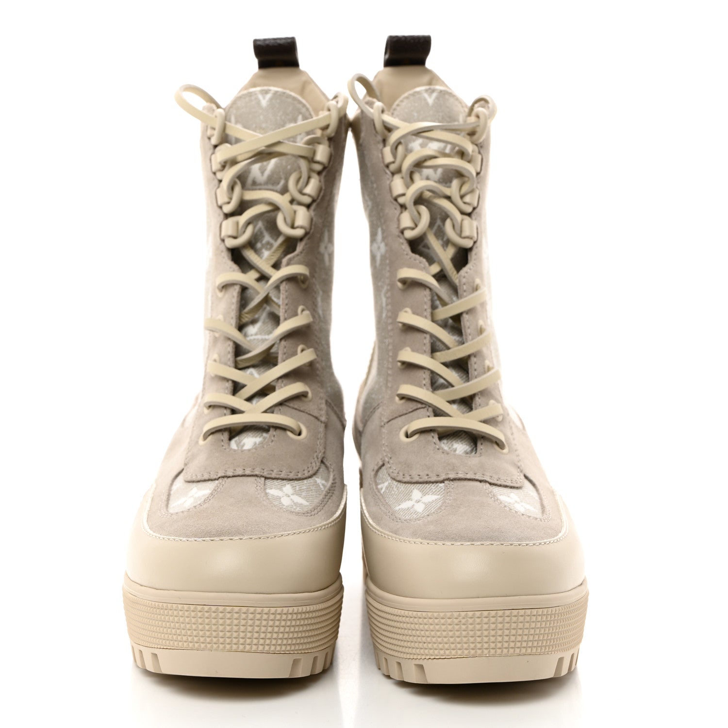 Louis Vuitton Suede Calfskin Laureate Platform Desert Boots 39 Taupe 2 of 8