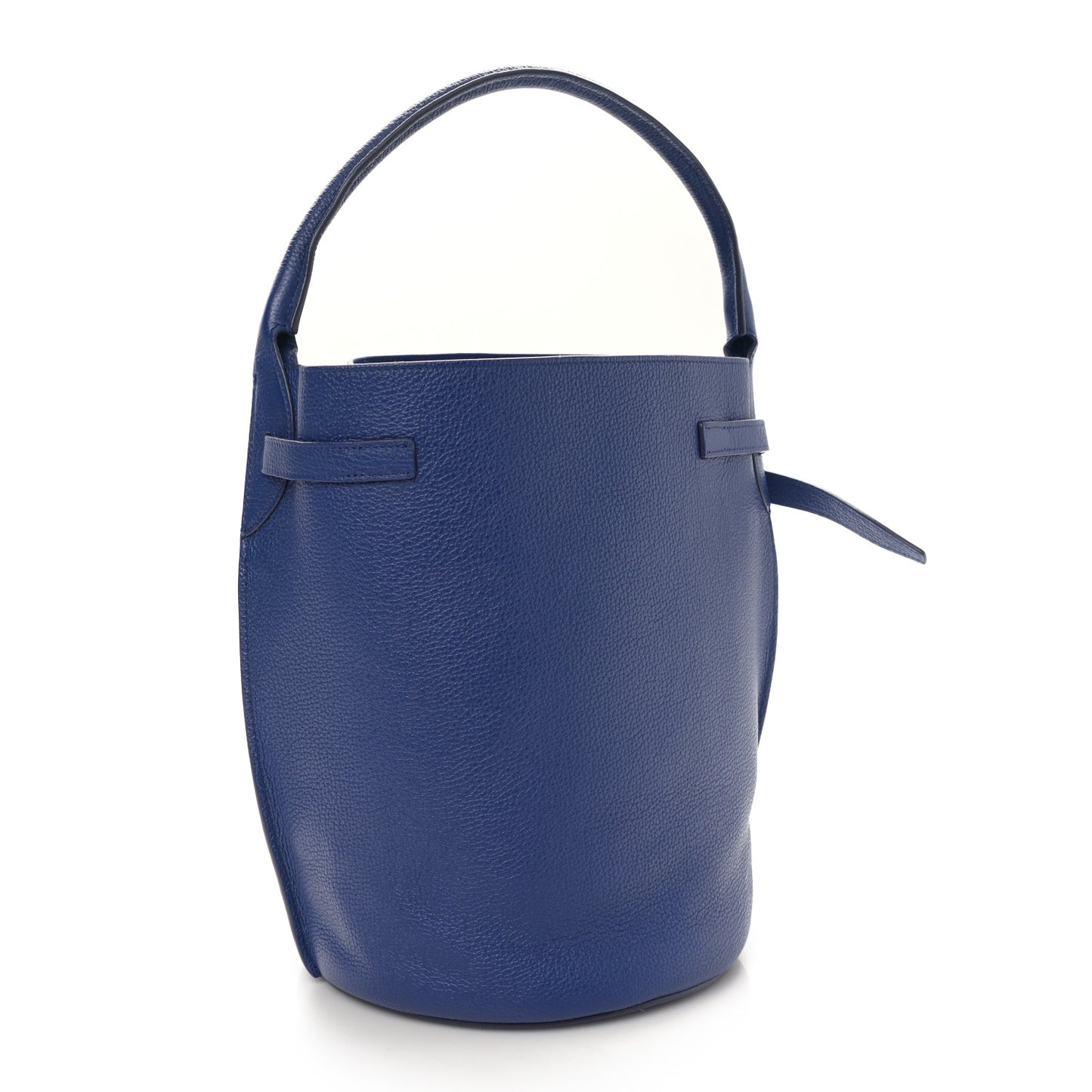 Supple Grained Calfskin Big Bag Bucket Cobalt