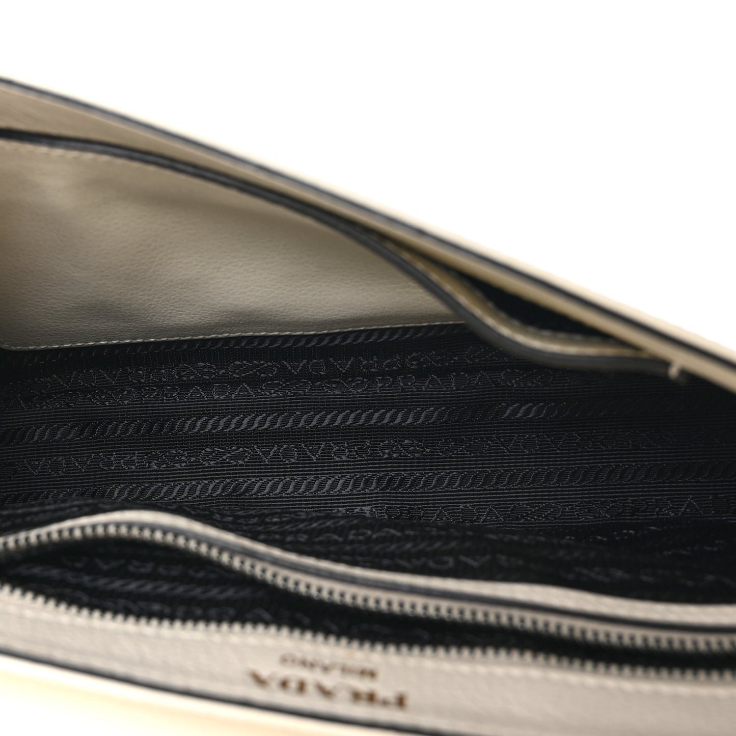 Glace Calfskin Studded Crossbody White