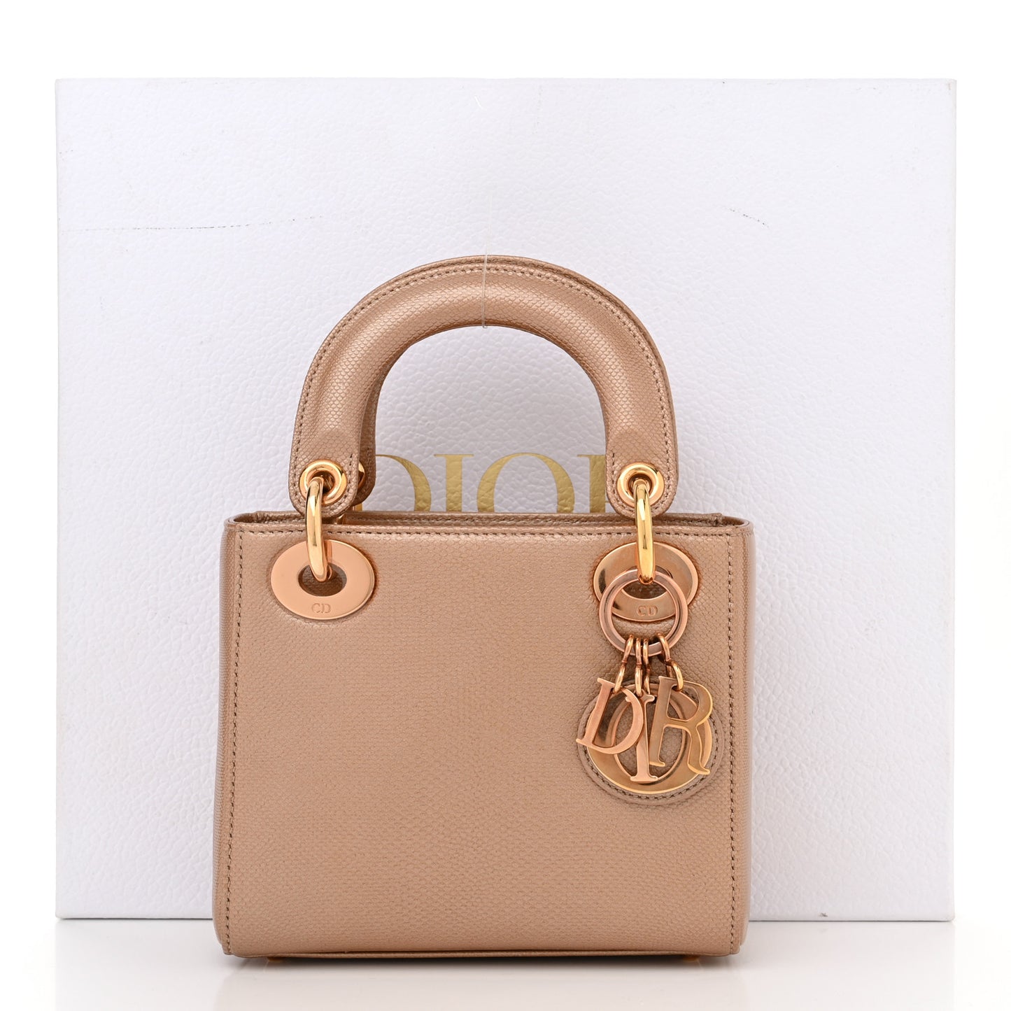 Lizard Mini Lady Dior Beige