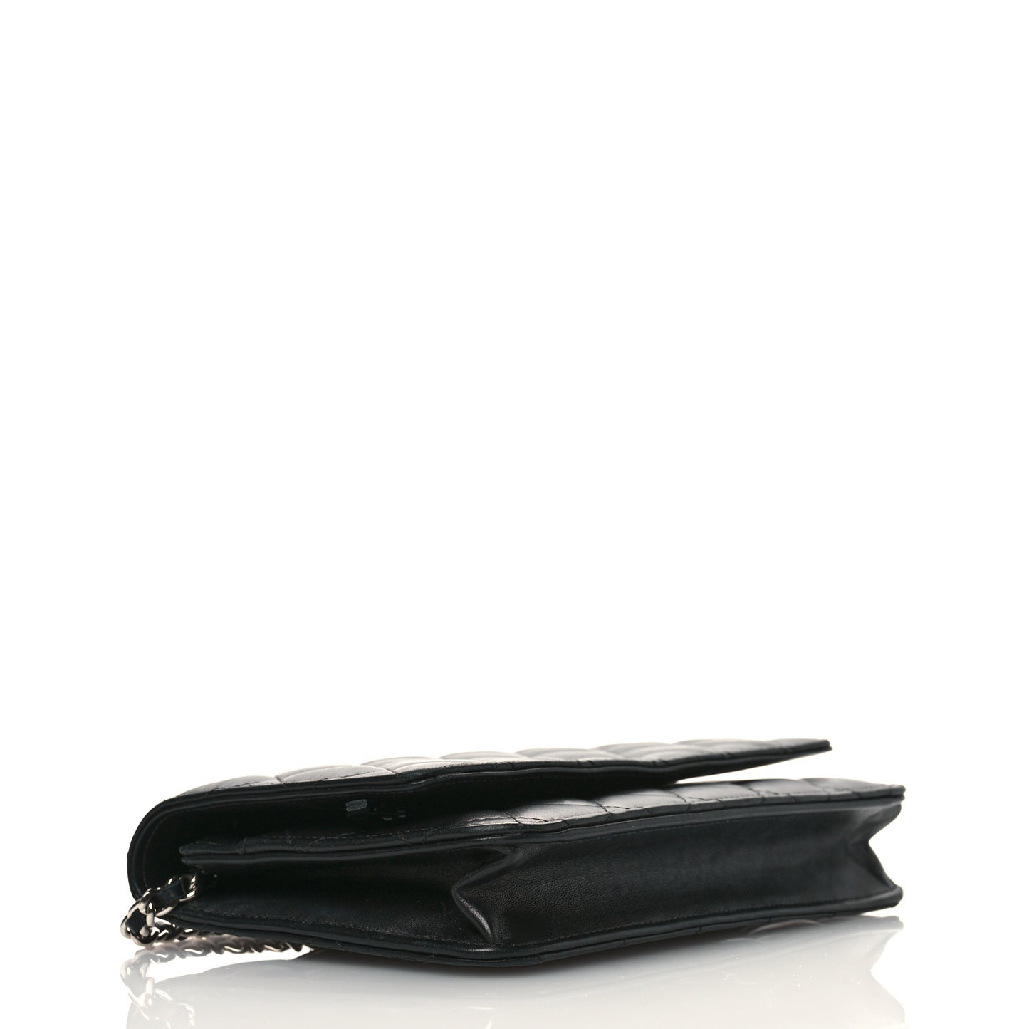 Lambskin Quilted Wallet On Chain WOC Black