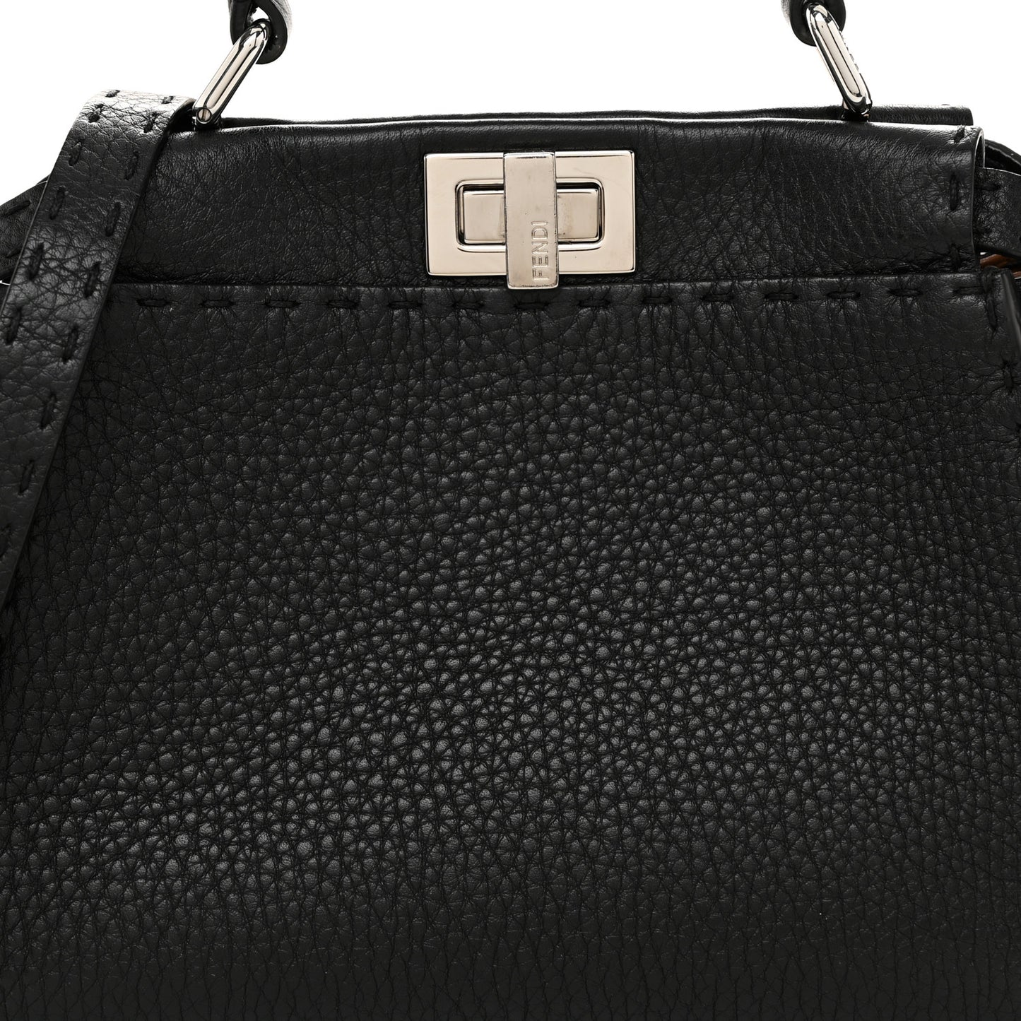 Cuoio Romano Selleria Bi-Color Mini Peekaboo Iconic Satchel Black Mou