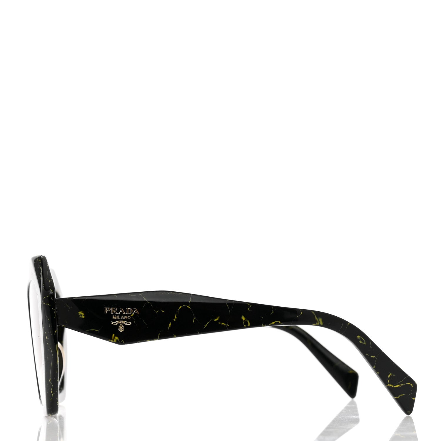 Prada Acetate Polarized Symbole Sunglasses SPR 16W-F Black Marble 3 of 6