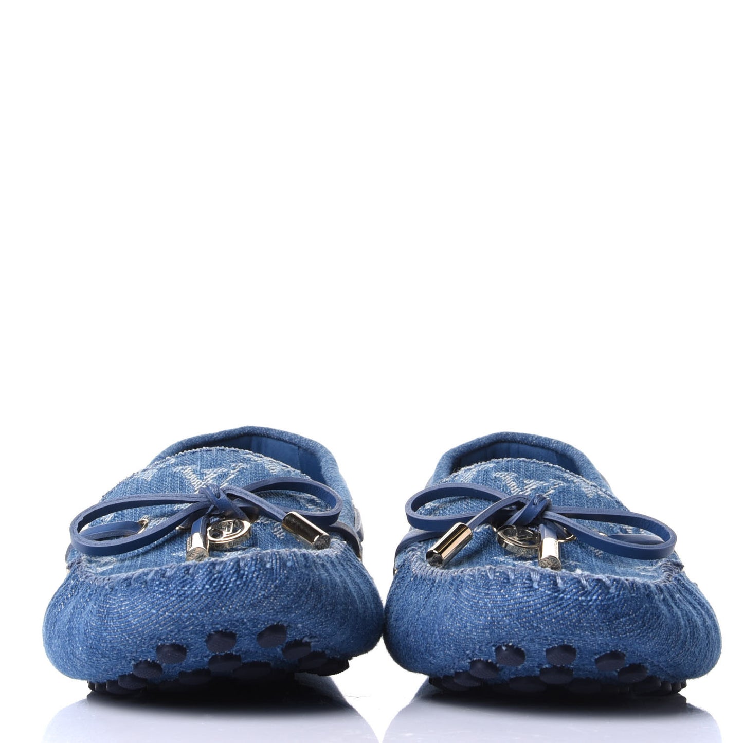 Monogram Denim Gloria Loafers 39.5 Blue