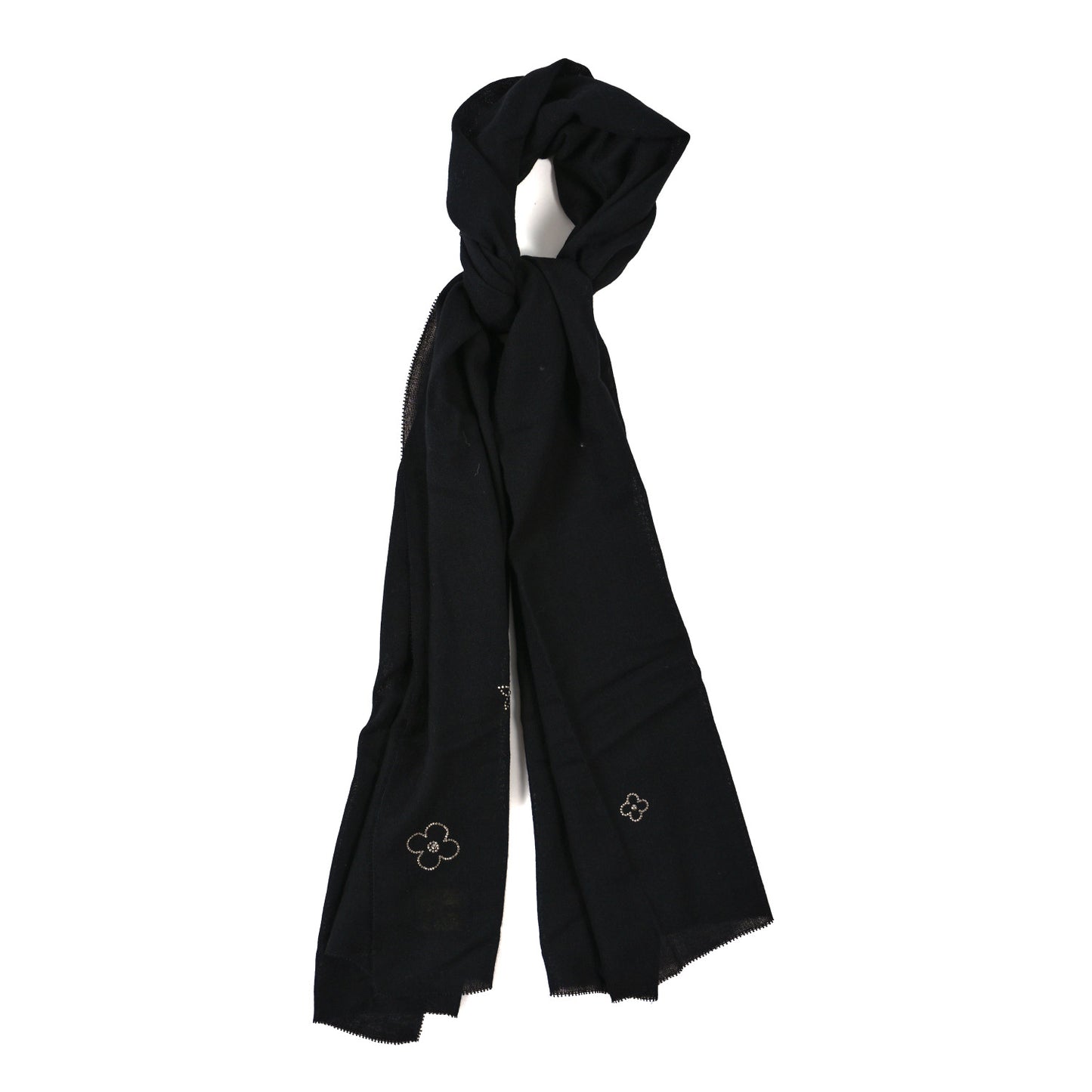 Cashmere Swarovski Crystal Monte Carlo Stole Black
