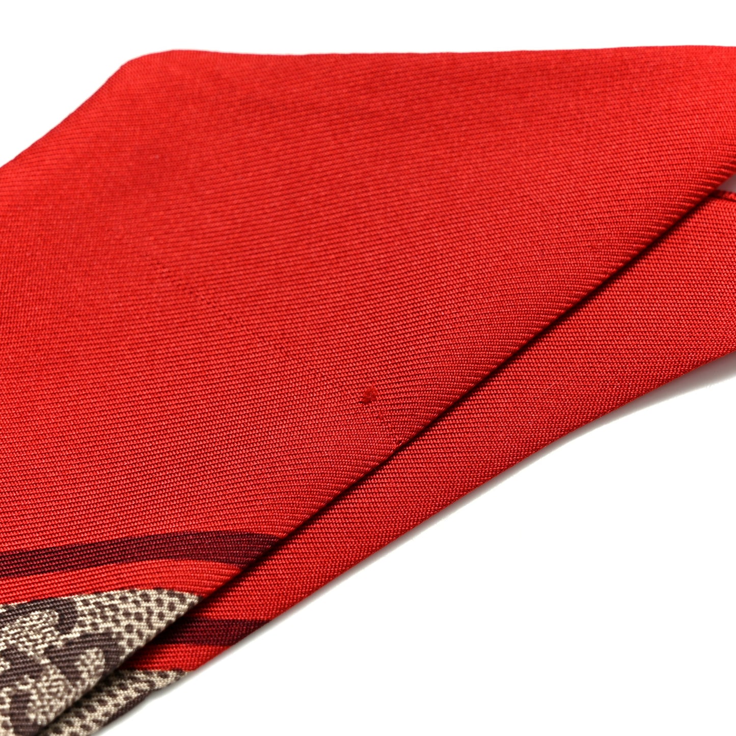 Silk Twill GG Monogram Gold Horsebity Neck Bow Scarf Flame