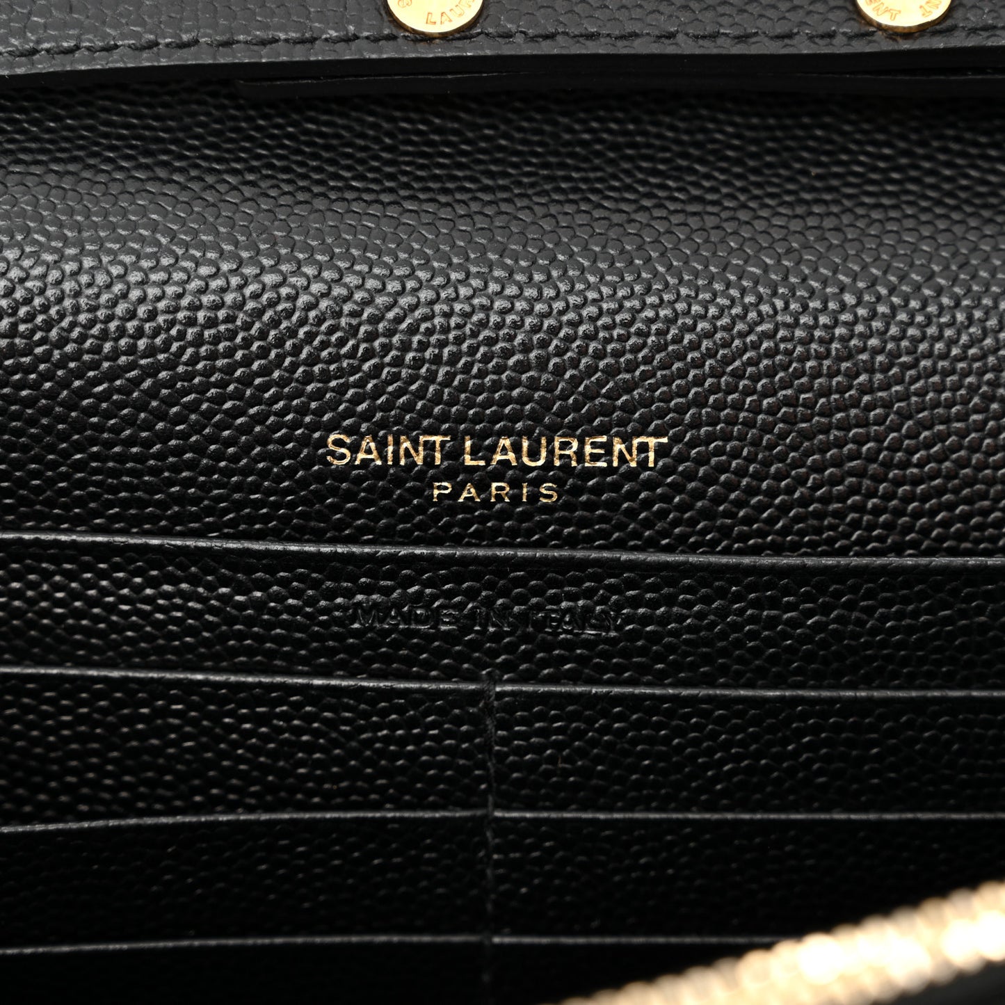 Grain De Poudre Matelasse Chevron Monogram Chain Wallet Black