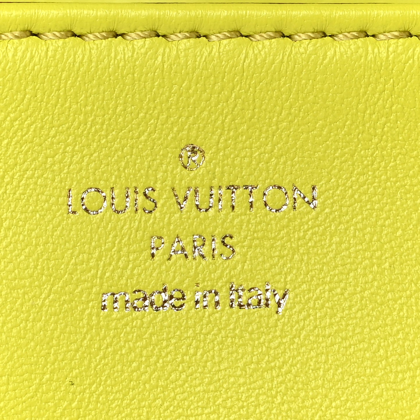 Lambskin Embossed Monogram Coussin Belt Vert Acide