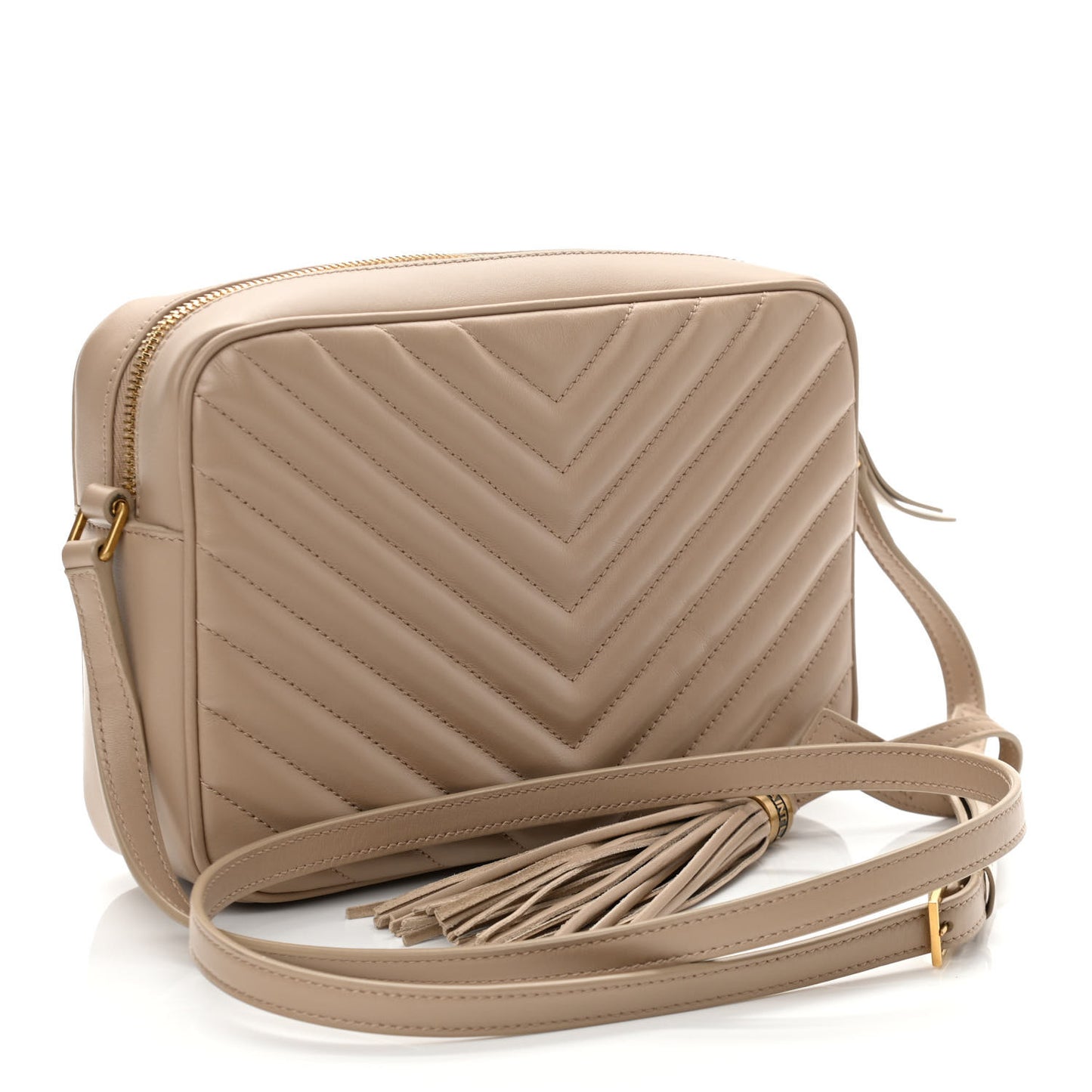 Calfskin Matelasse Monogram Lou Camera Bag Dark Beige