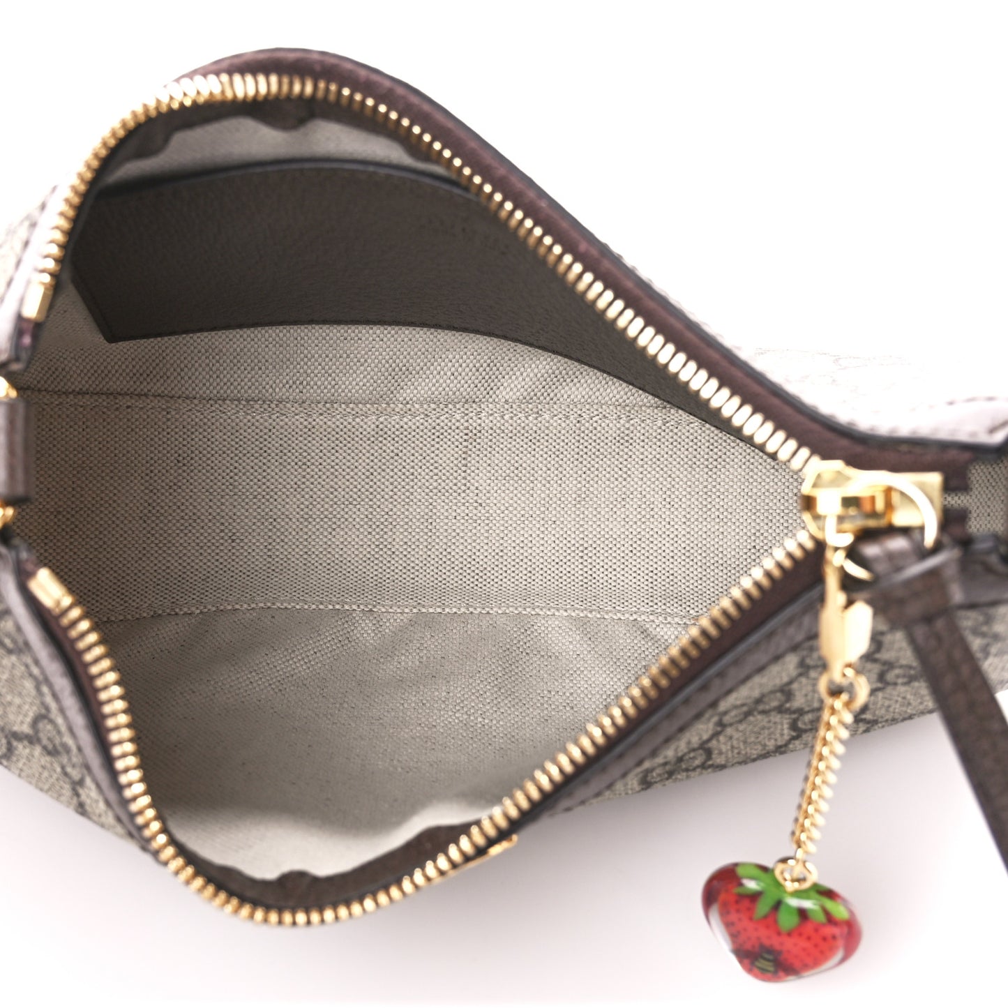 GG Supreme Monogram Textured Dollar Calfskin Web Small Ophidia GG Handbag Beige Ebony New Acero