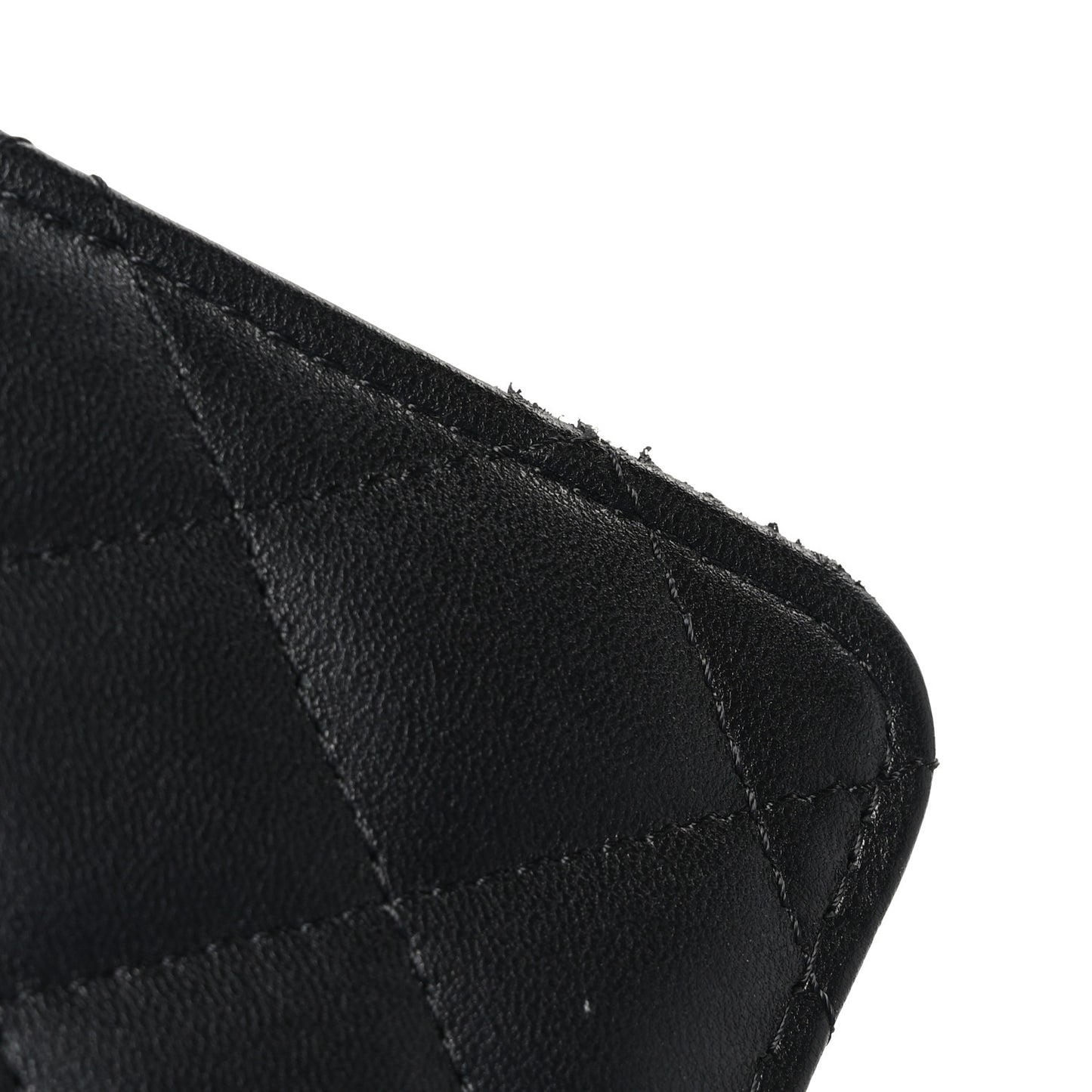 Lambskin Quilted Metal Top Handle Crossbody Flap Black