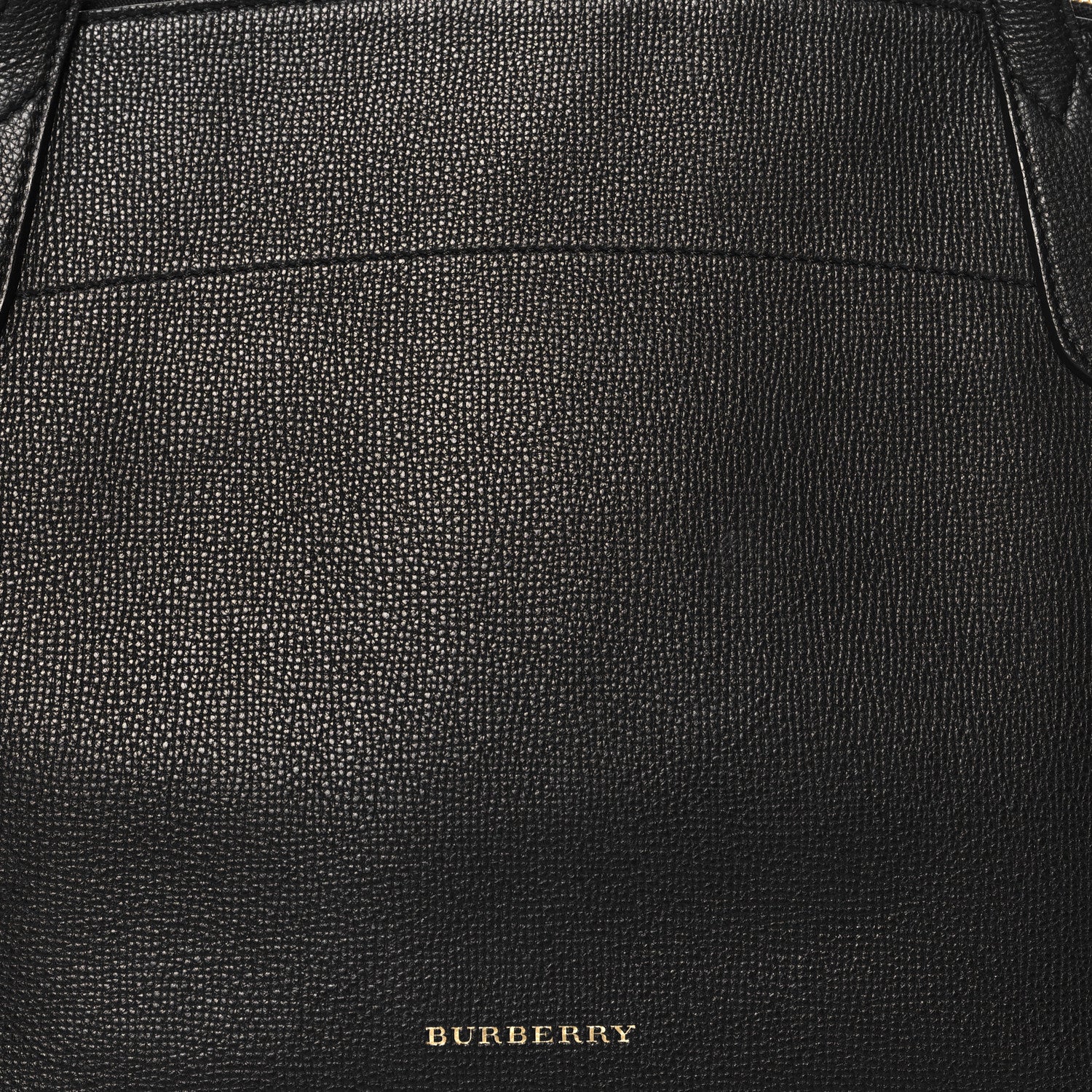 Burberry Derby Calfskin House Check Medium Welburn Tote Black 7 of 9