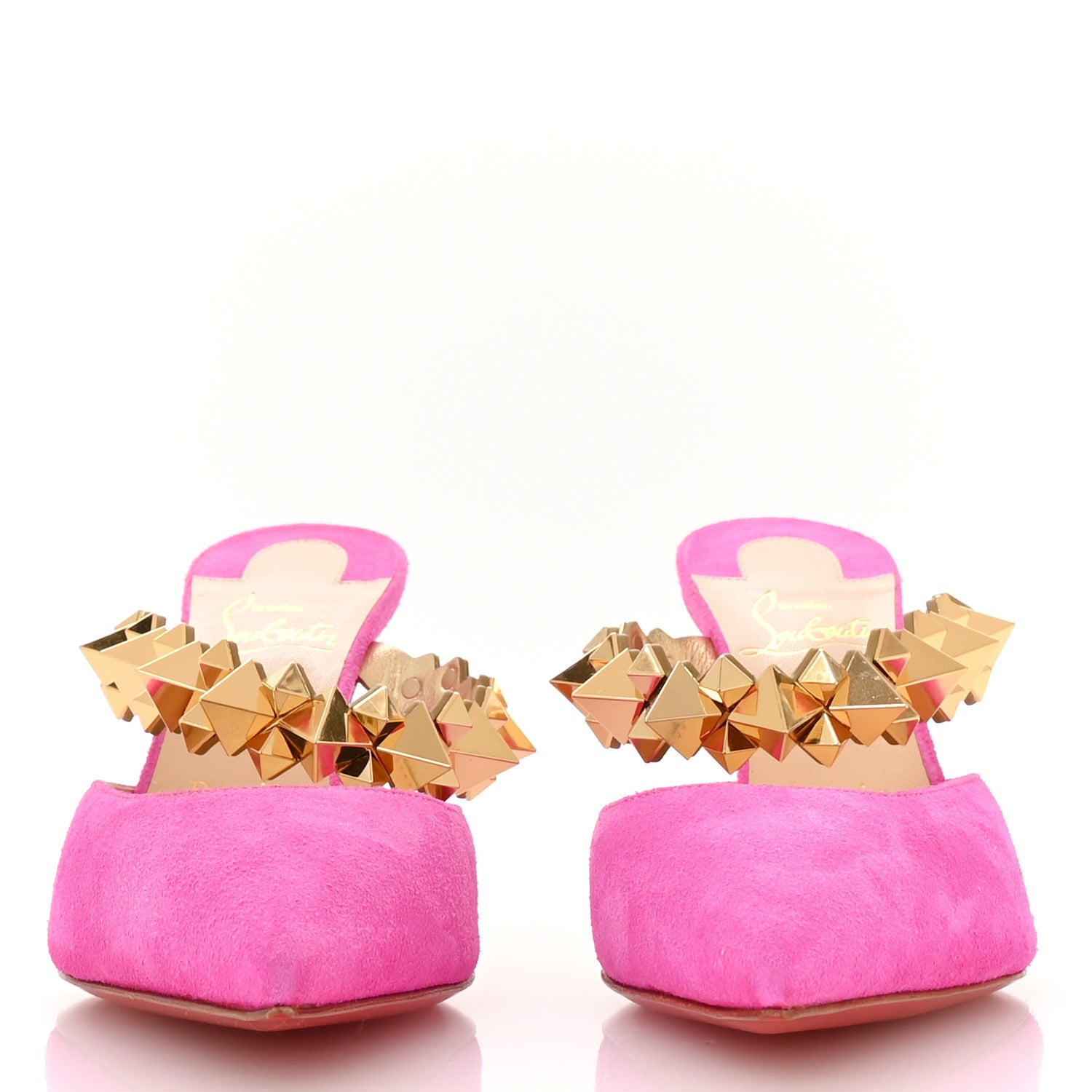 Christian Louboutin Veau Velours Specchio Planet Choc 80 Mule 36.5 Diva Pink 3 of 8