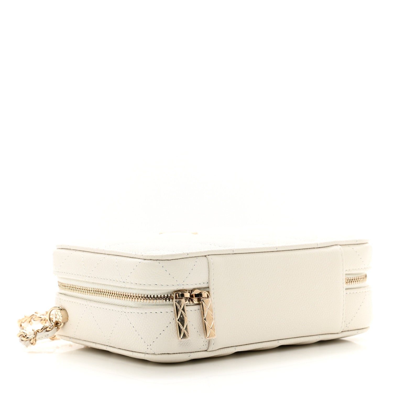 Chanel Caviar Quilted Top Handle Vanity Case White 4 of 10
