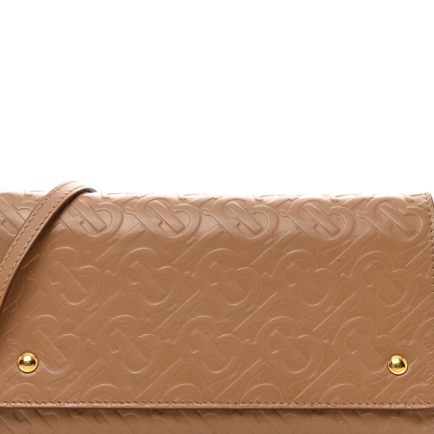 Burberry Calfskin Embossed Monogram Crossbody Light Camel 5 of 11