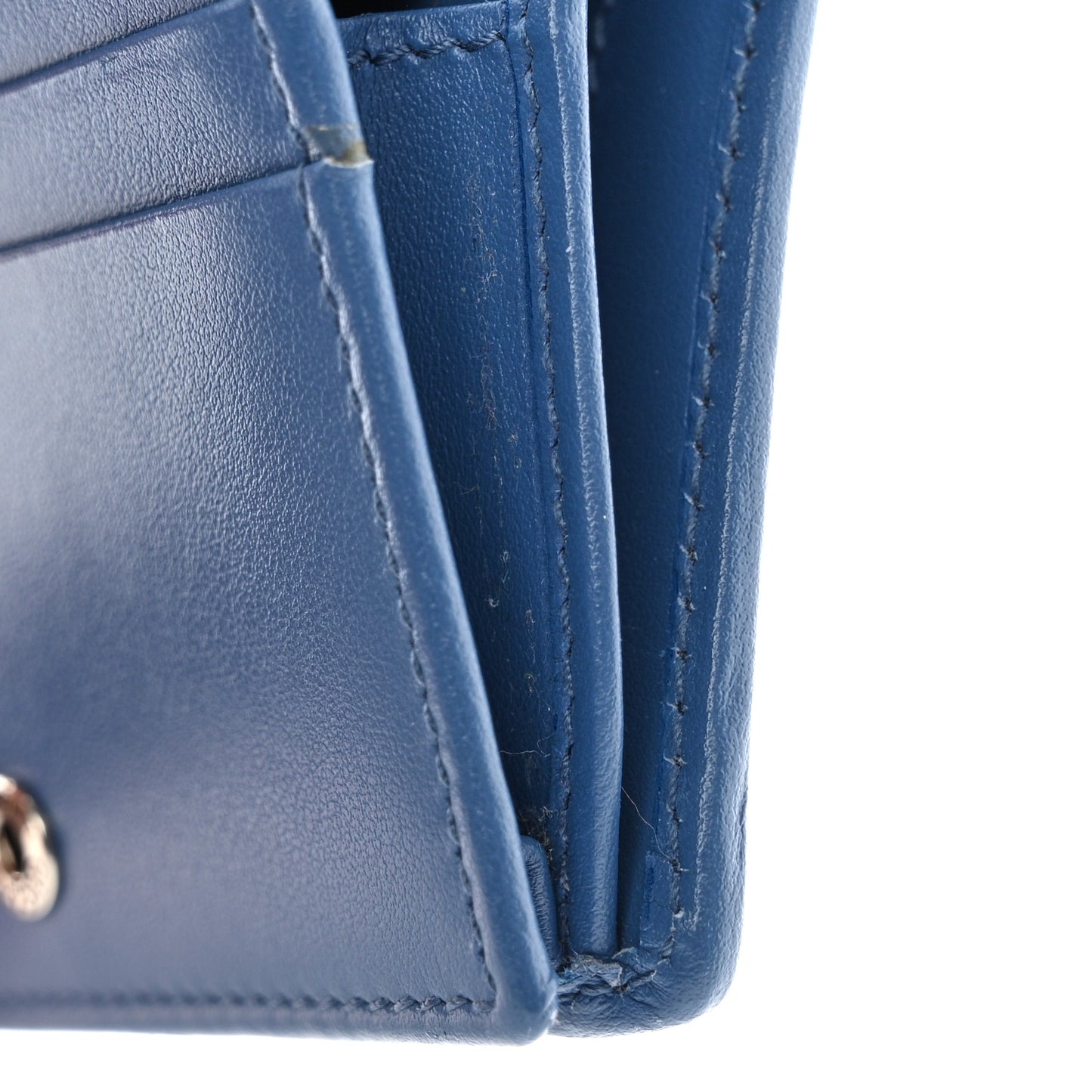 Calfskin Matelasse Aria GG Marmont Card Case Wallet Clear Blue