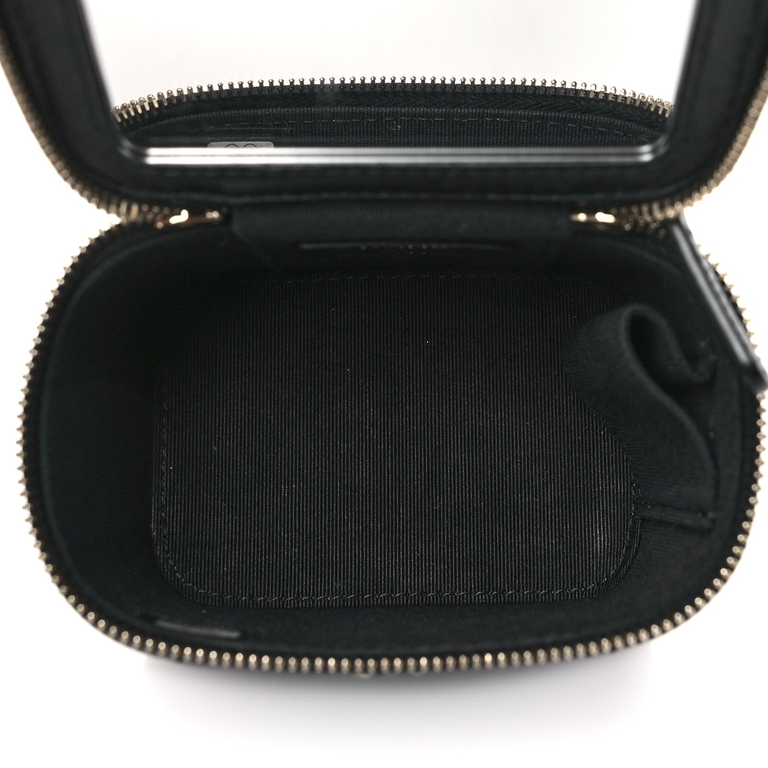 Chanel Lambskin Quilted Top Handle Mini Vanity Case With Chain Black 5 of 11