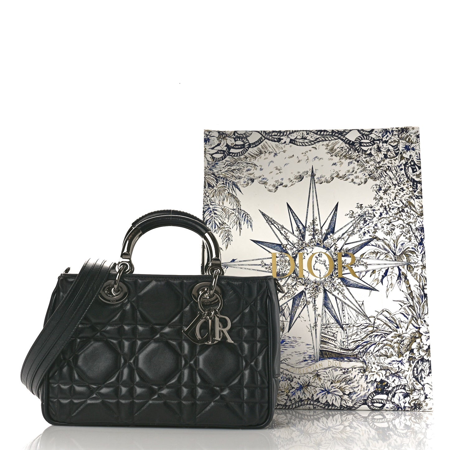 Calfskin Cannage Small The Lady 95.22 Black