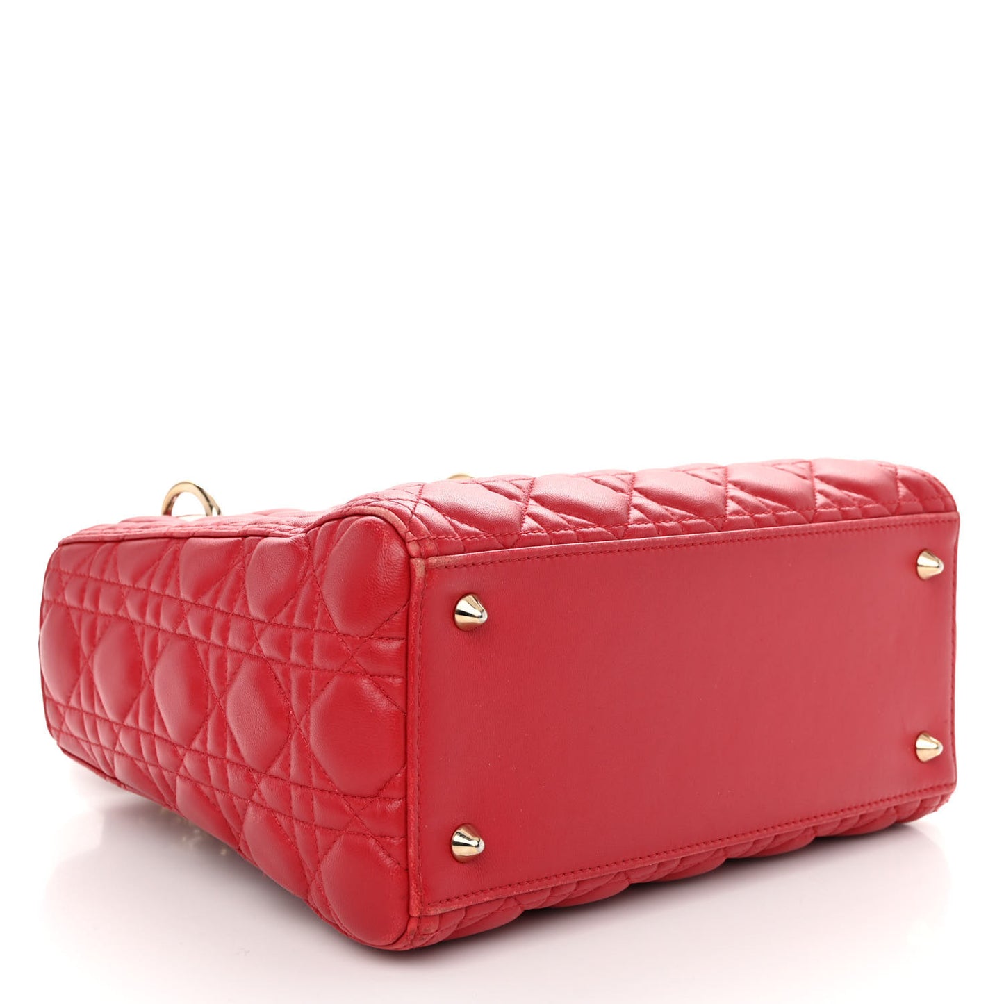 Lambskin Cannage Medium Lady Dior Red