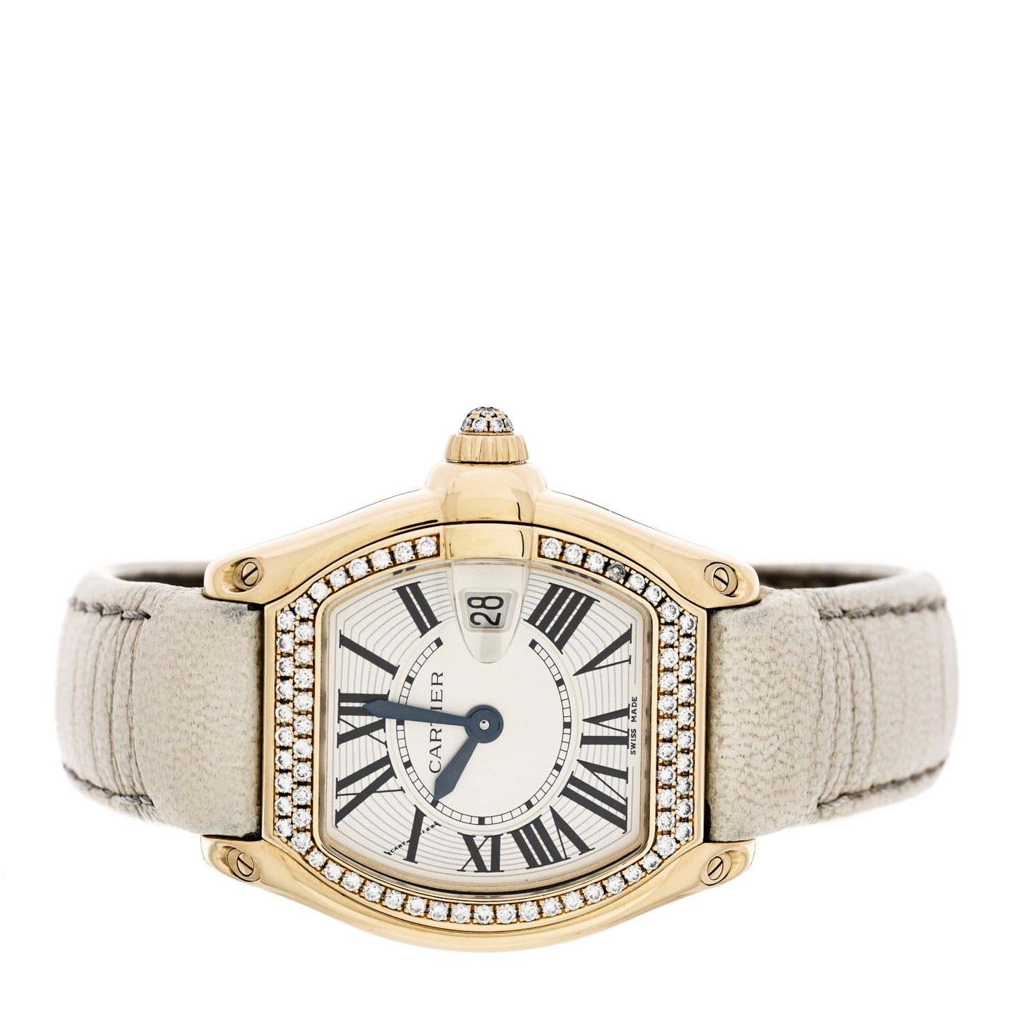 18K Yellow Gold Alligator Diamond 31mm Roadster Quartz Watch