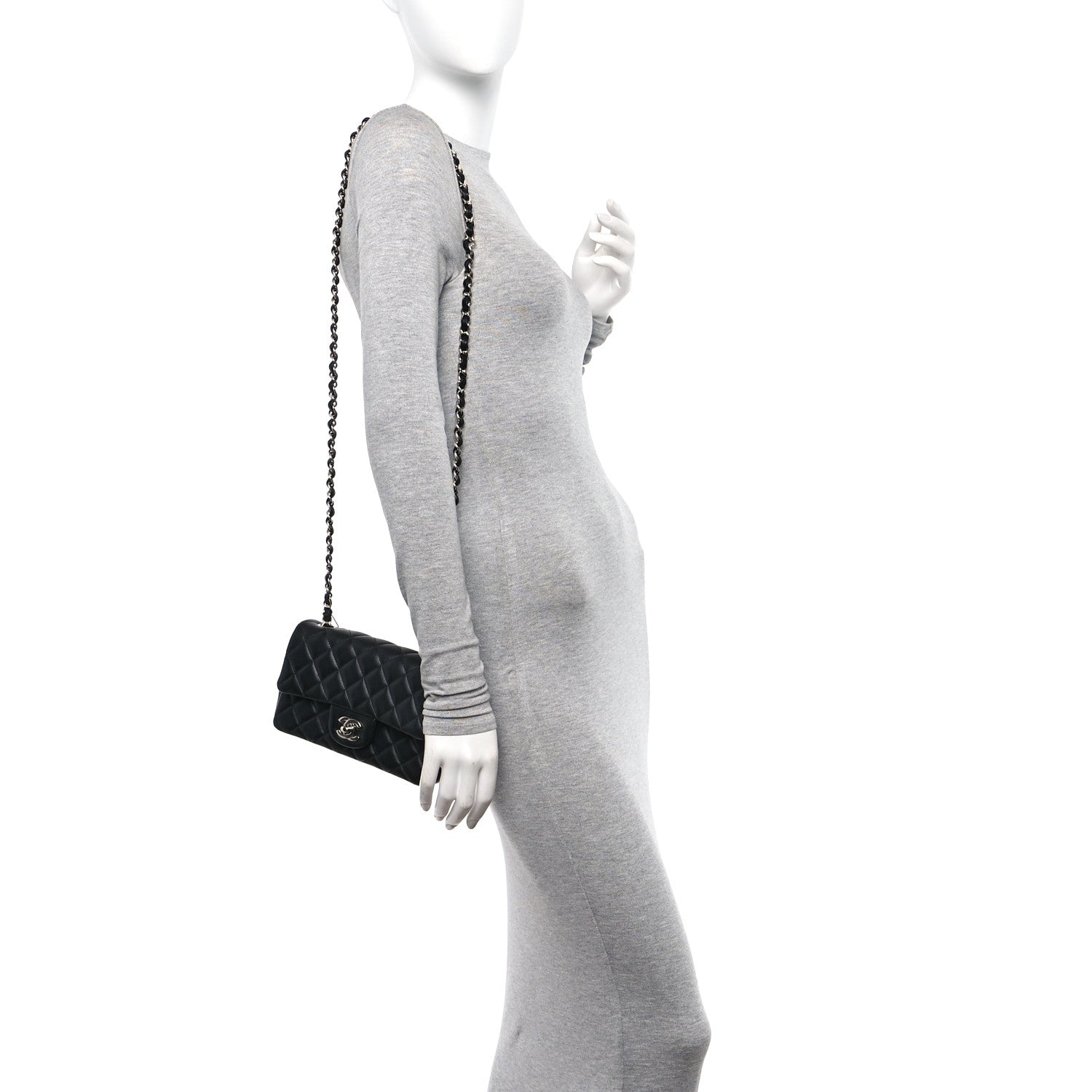 Chanel Lambskin Quilted Mini Rectangular Flap Black 2 of 10