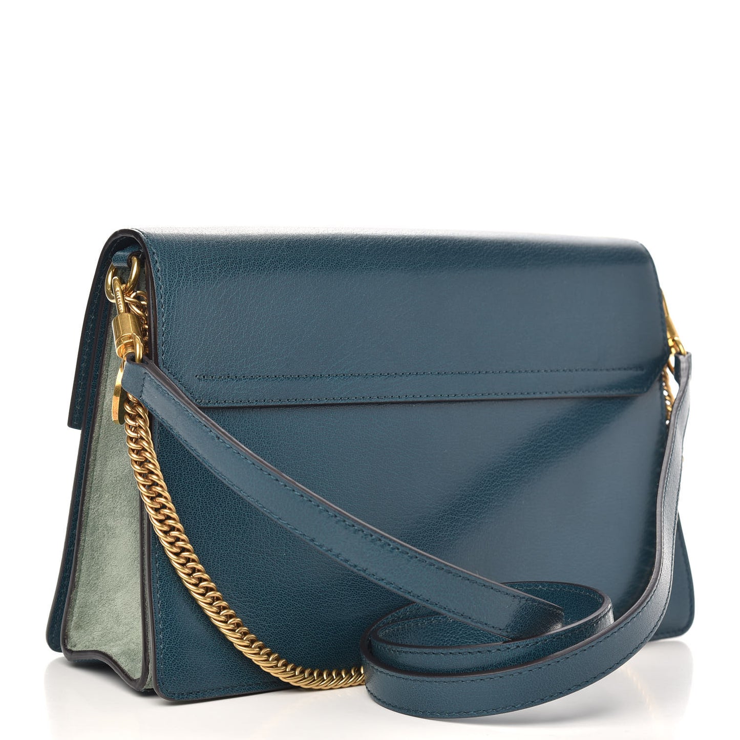 Goatskin Medium GV3 Shoulder Bag Blue Pistachio