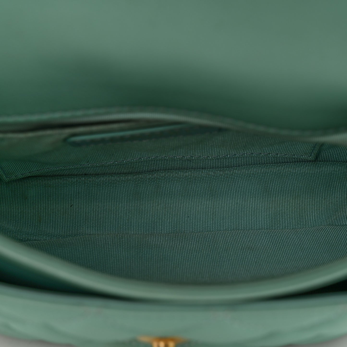 Calfskin Quilted Top Handle Flap Light Blue