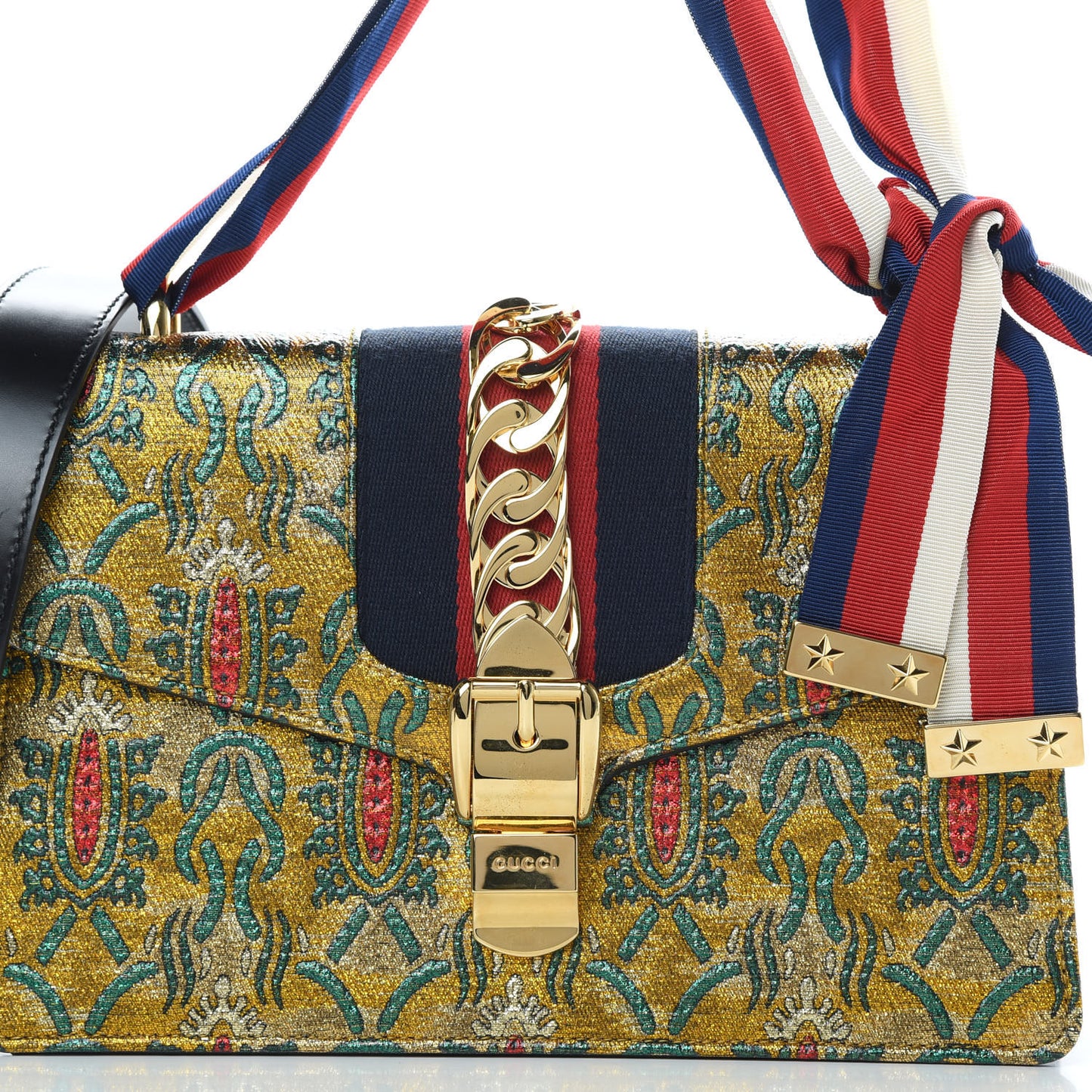 Iridescent Brocade Small Sylvie Shoulder Bag Gold