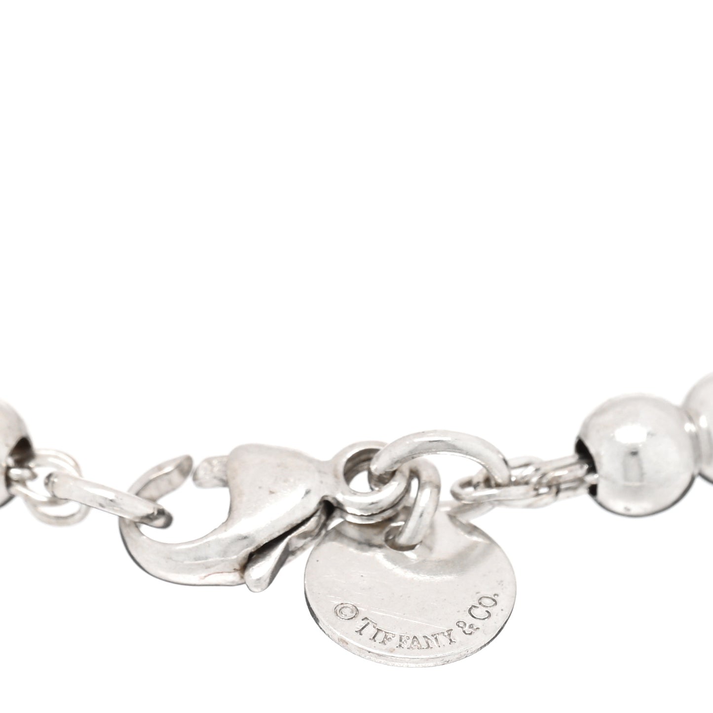 Sterling Silver Enamel 4mm Return To Tiffany Heart Tag Bead Bracelet Blue