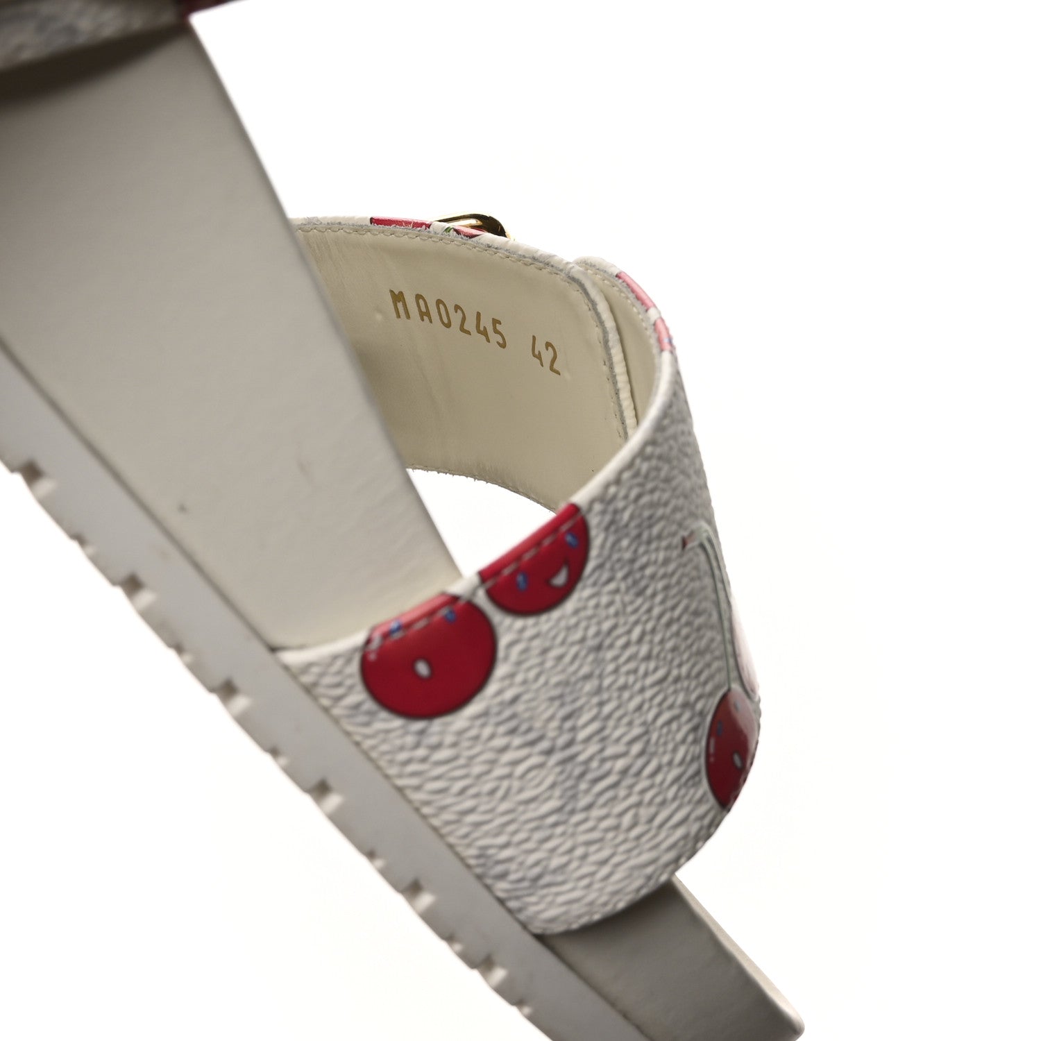 Louis Vuitton LV X TM Monogram Cerises Bom Dia Comfort Mule Sandals 42 White 8 of 9