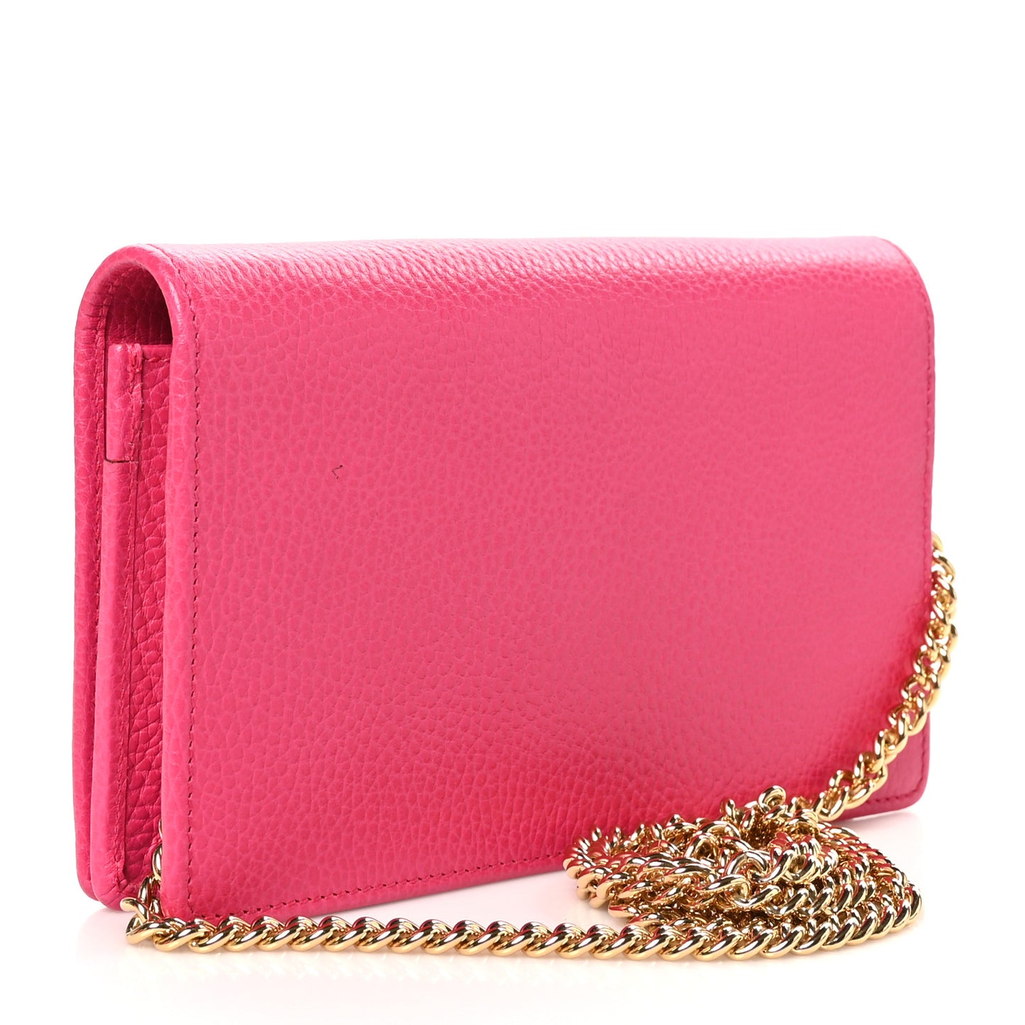 Dollar Calfskin Mini GG Marmont Chain Wallet Box Pink