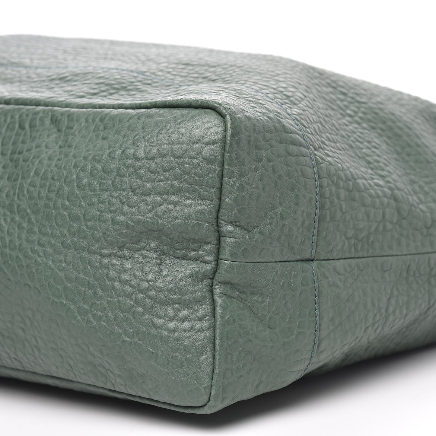 Pebbled Calfskin Large Mens Messenger Green