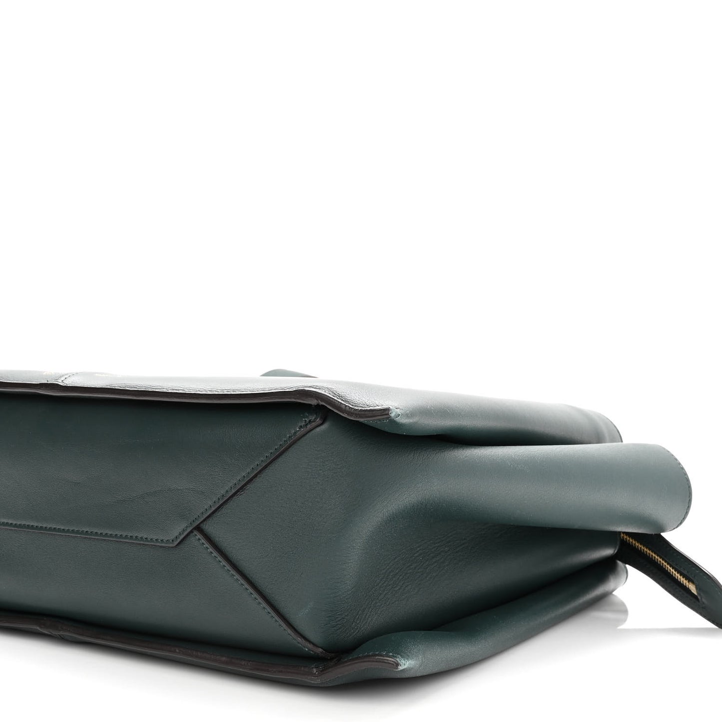 Smooth Calfskin Medium Tri-Fold Bag Bottle Green