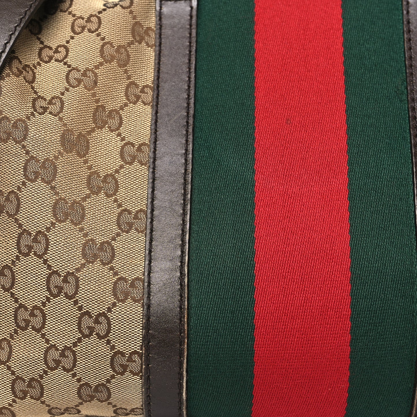 Monogram Selleria Calfskin Vintage Web Medium Boston Beige Ebony Cocoa